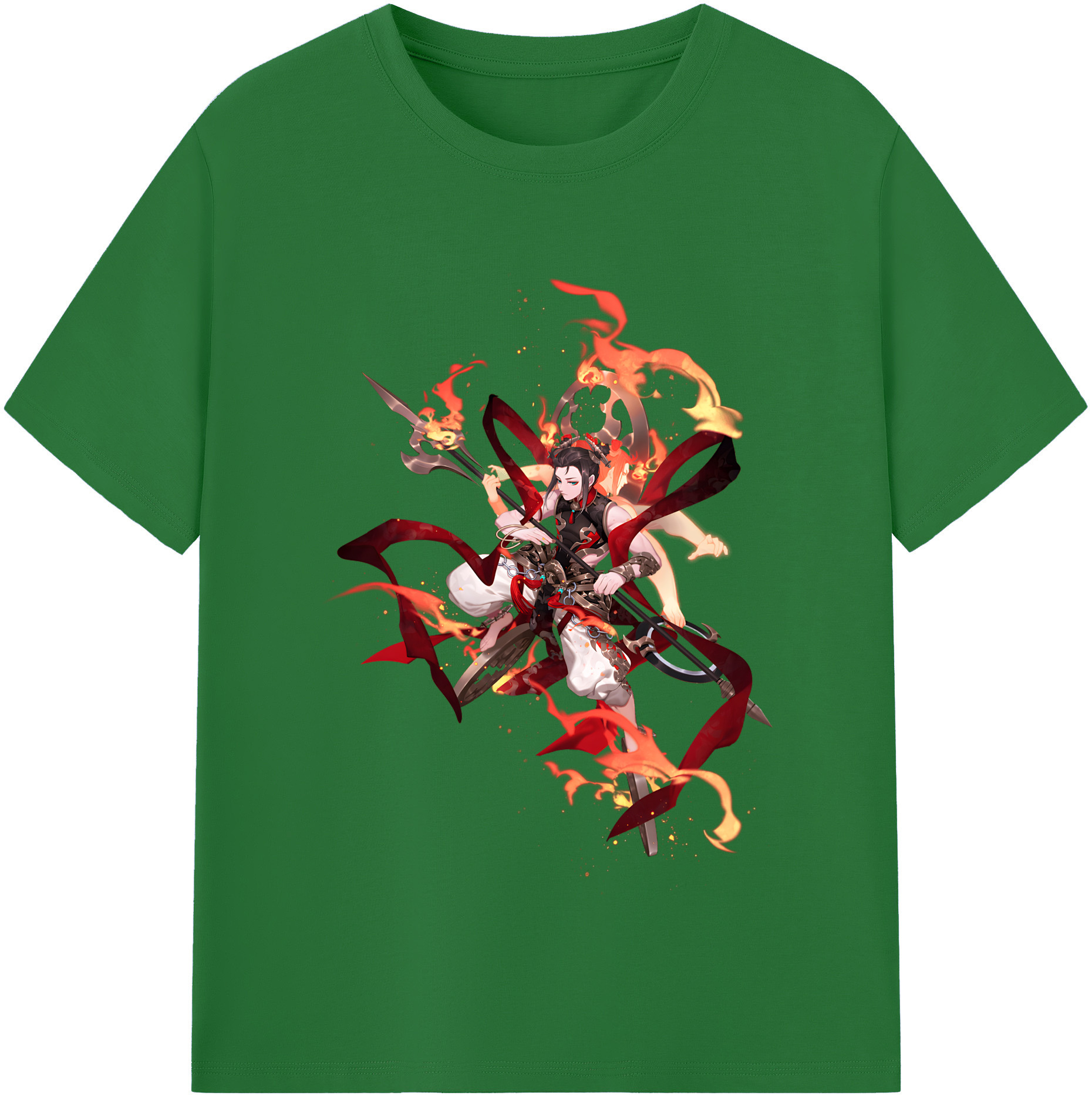 （画像用） Ne Zha 2 ナタ 魔童の大暴れ 綿100％半袖Tシャツ（フロントプリント）