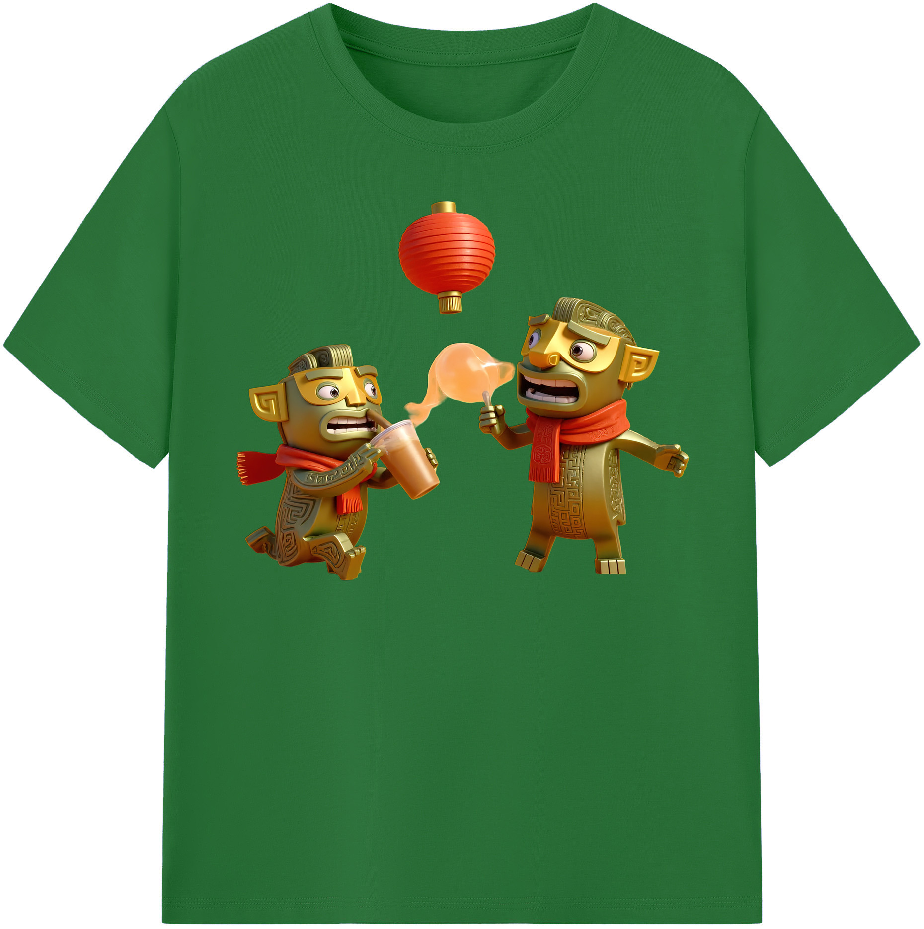 （画像用） Ne Zha 2 ナタ 魔童の大暴れ 綿100％半袖Tシャツ（フロントプリント）
