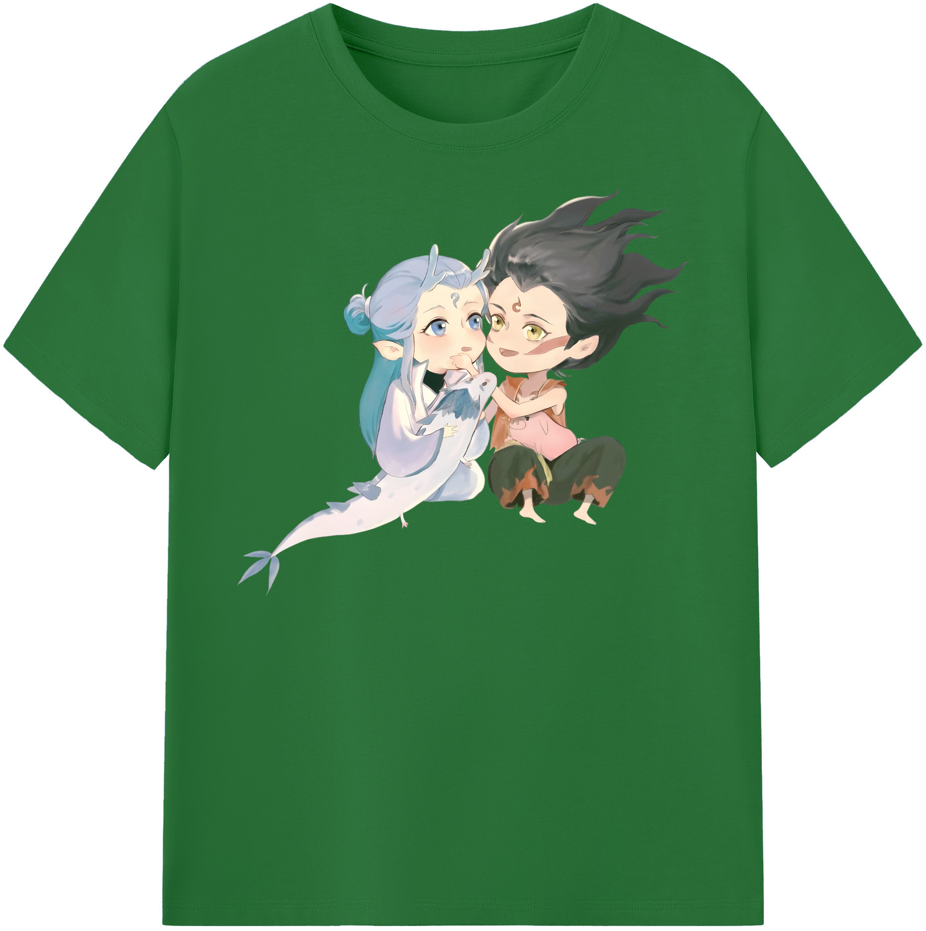 （画像用） Ne Zha 2 ナタ 魔童の大暴れ 綿100％半袖Tシャツ（フロントプリント）