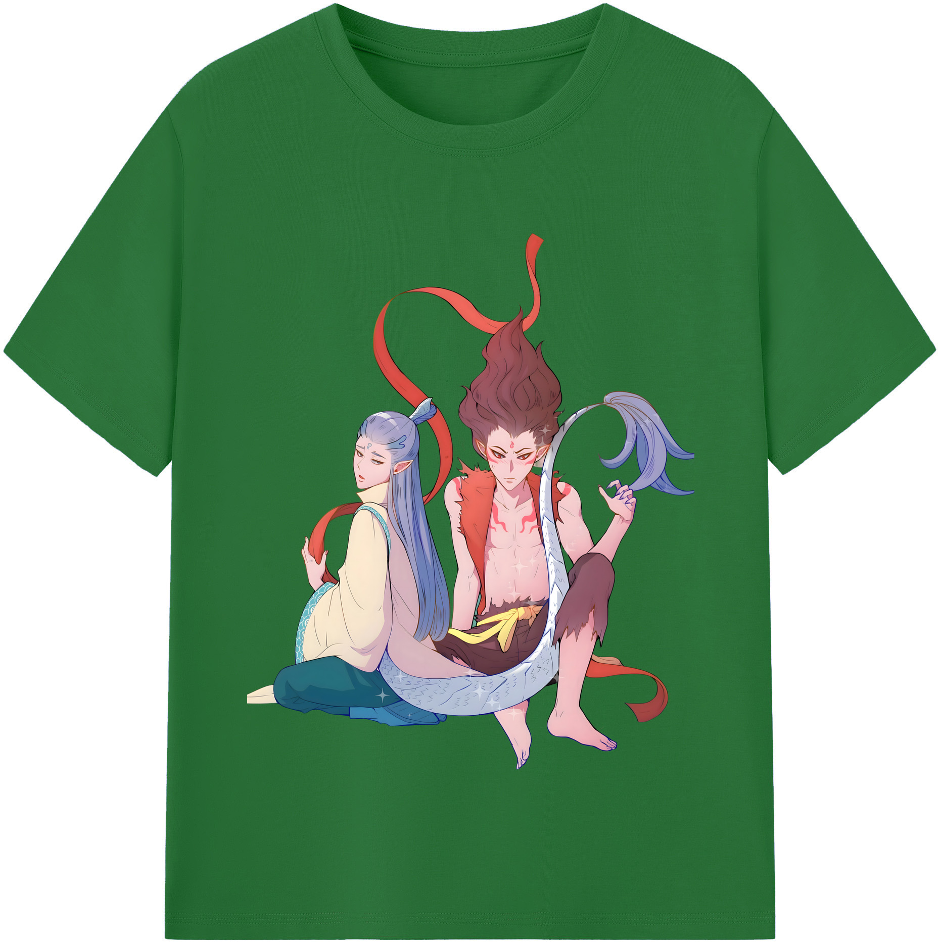 （画像用） Ne Zha 2 ナタ 魔童の大暴れ 綿100％半袖Tシャツ（フロントプリント）