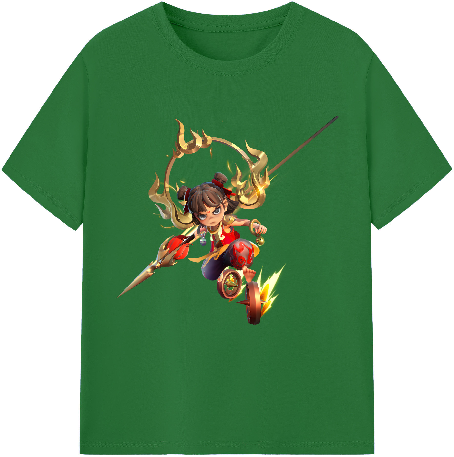 （画像用） Ne Zha 2 ナタ 魔童の大暴れ 綿100％半袖Tシャツ（フロントプリント）