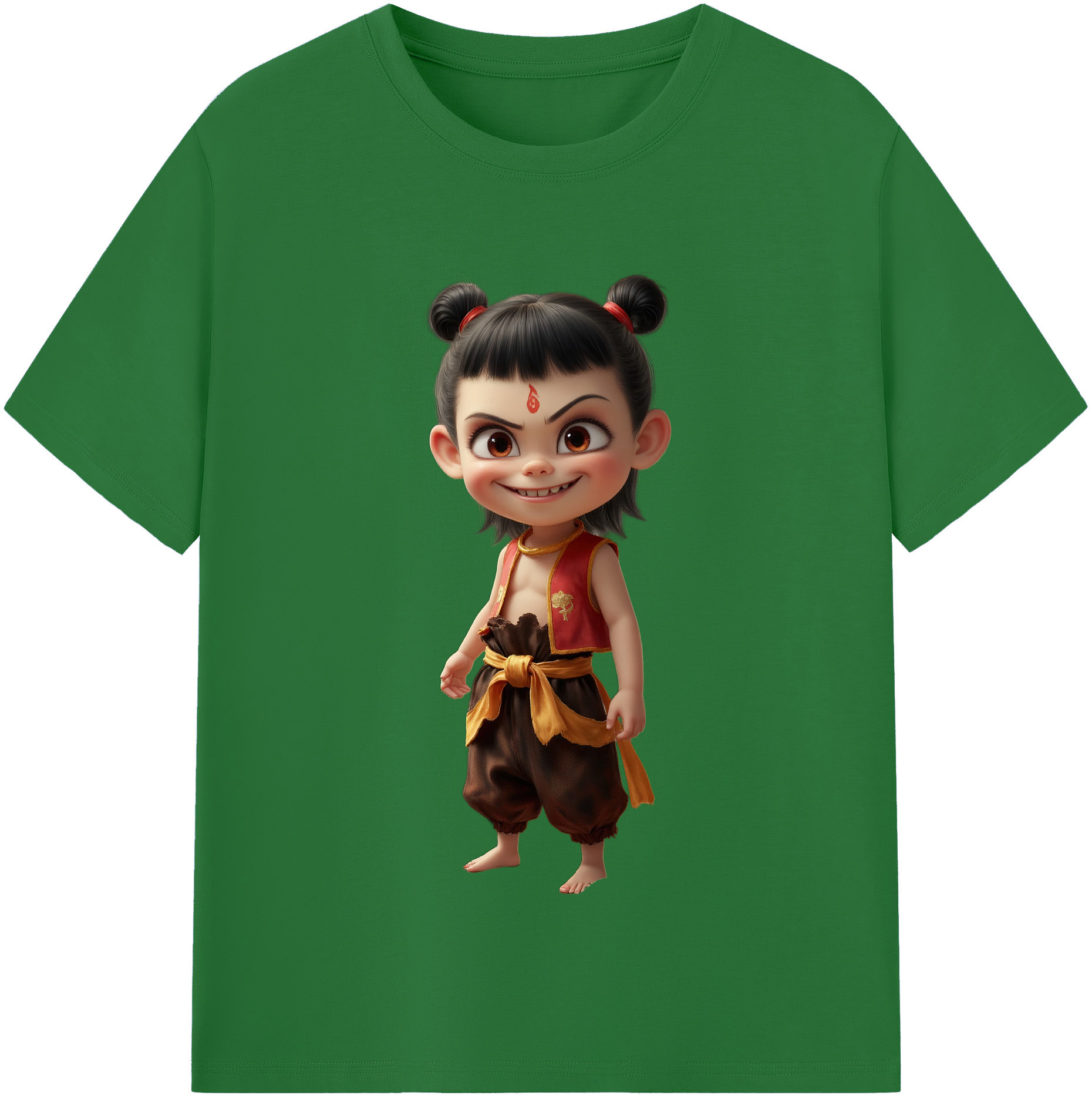 （画像用） Ne Zha 2 ナタ 魔童の大暴れ 綿100％半袖Tシャツ（フロントプリント）