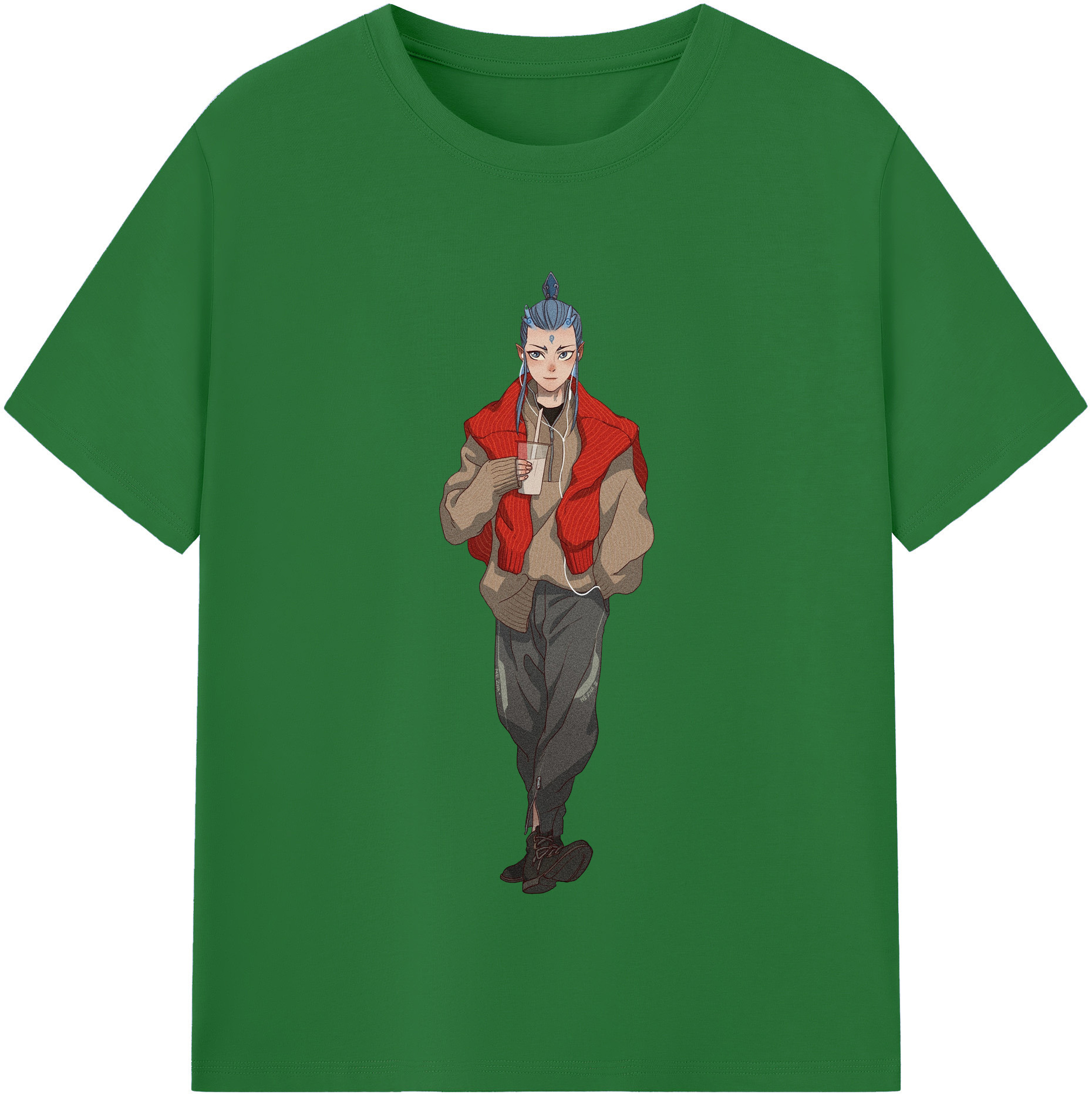 （画像用） Ne Zha 2 ナタ 魔童の大暴れ 綿100％半袖Tシャツ（フロントプリント）