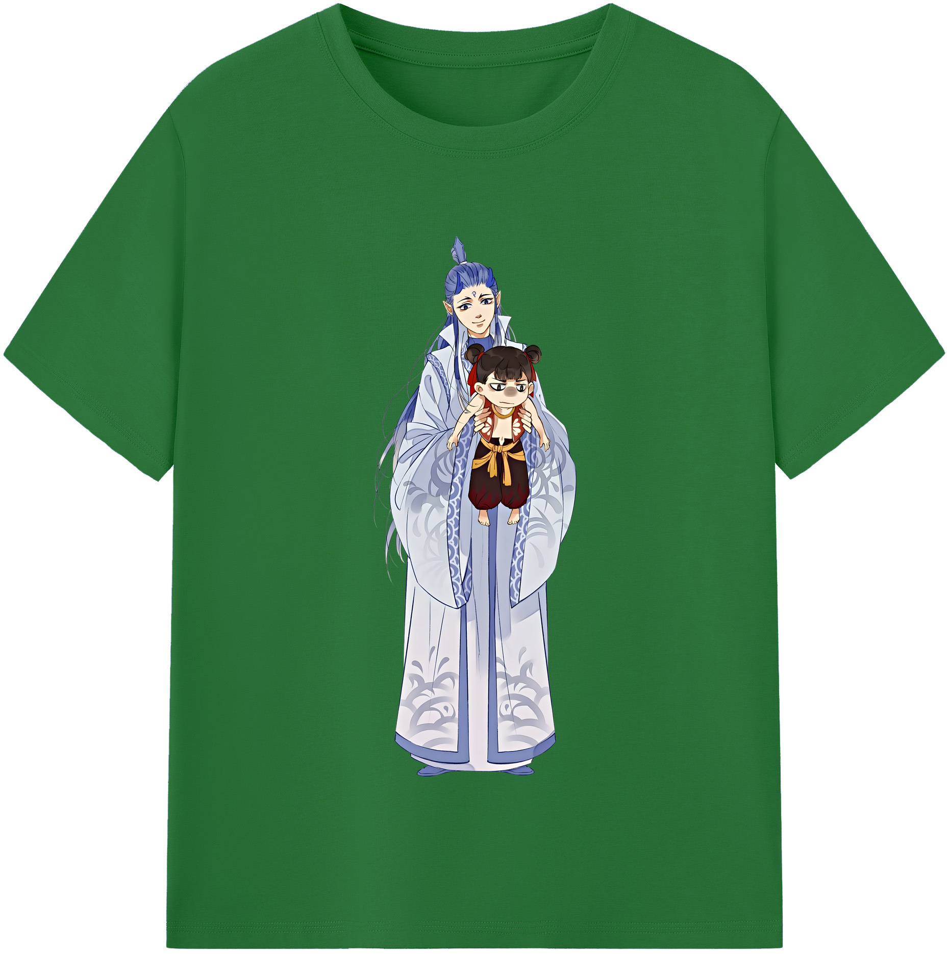 （画像用） Ne Zha 2 ナタ 魔童の大暴れ 綿100％半袖Tシャツ（フロントプリント）