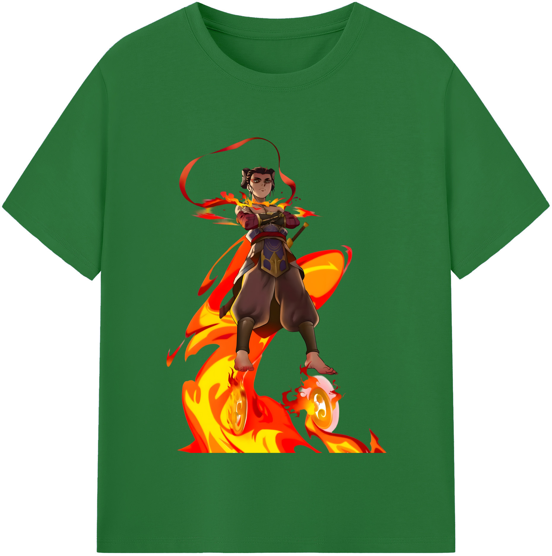 （画像用） Ne Zha 2 ナタ 魔童の大暴れ 綿100％半袖Tシャツ（フロントプリント）