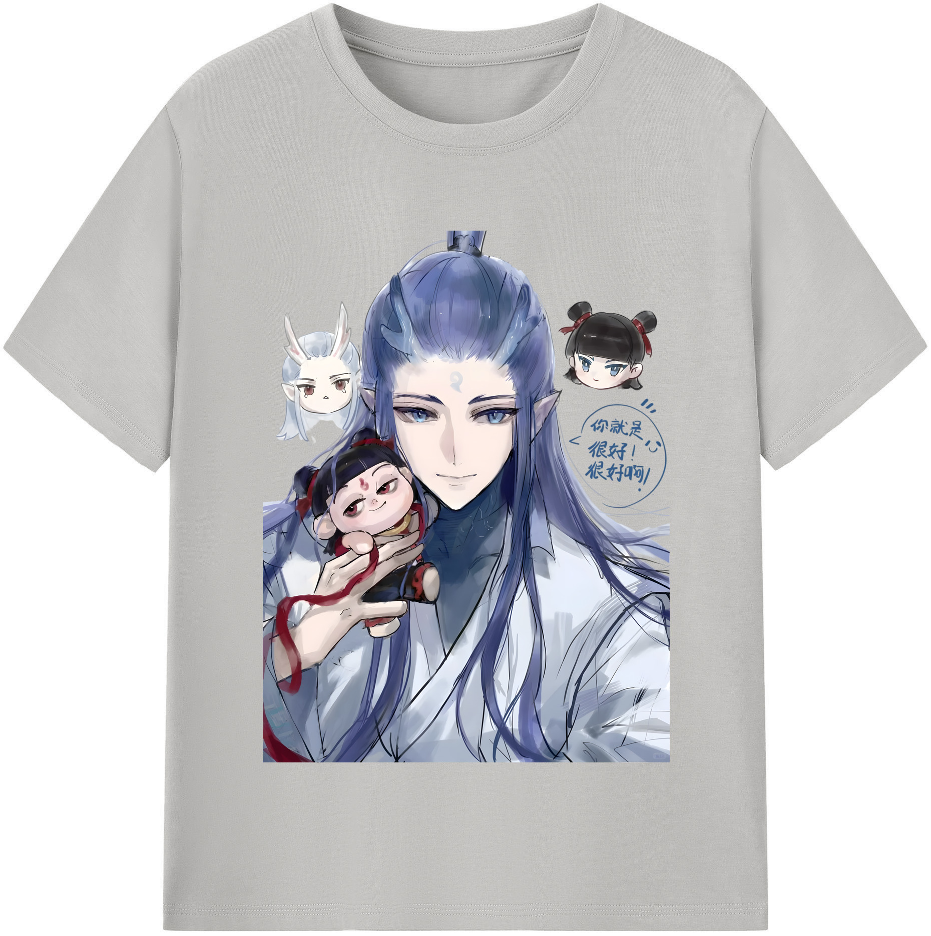 （画像用） Ne Zha 2 ナタ 魔童の大暴れ 綿100％半袖Tシャツ（フロントプリント）