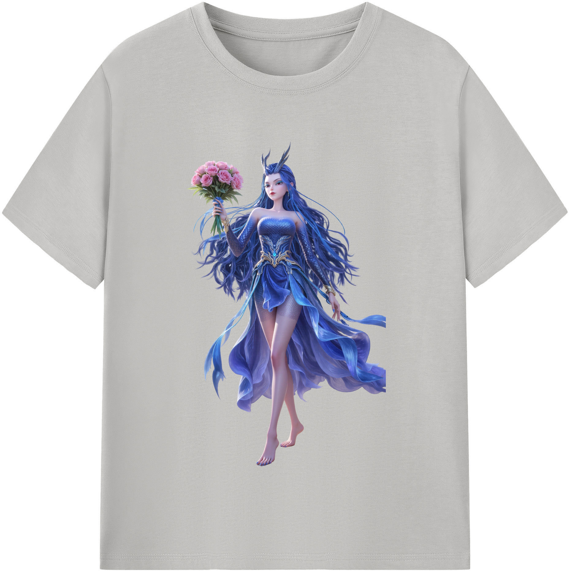 （画像用） Ne Zha 2 ナタ 魔童の大暴れ 綿100％半袖Tシャツ（フロントプリント）