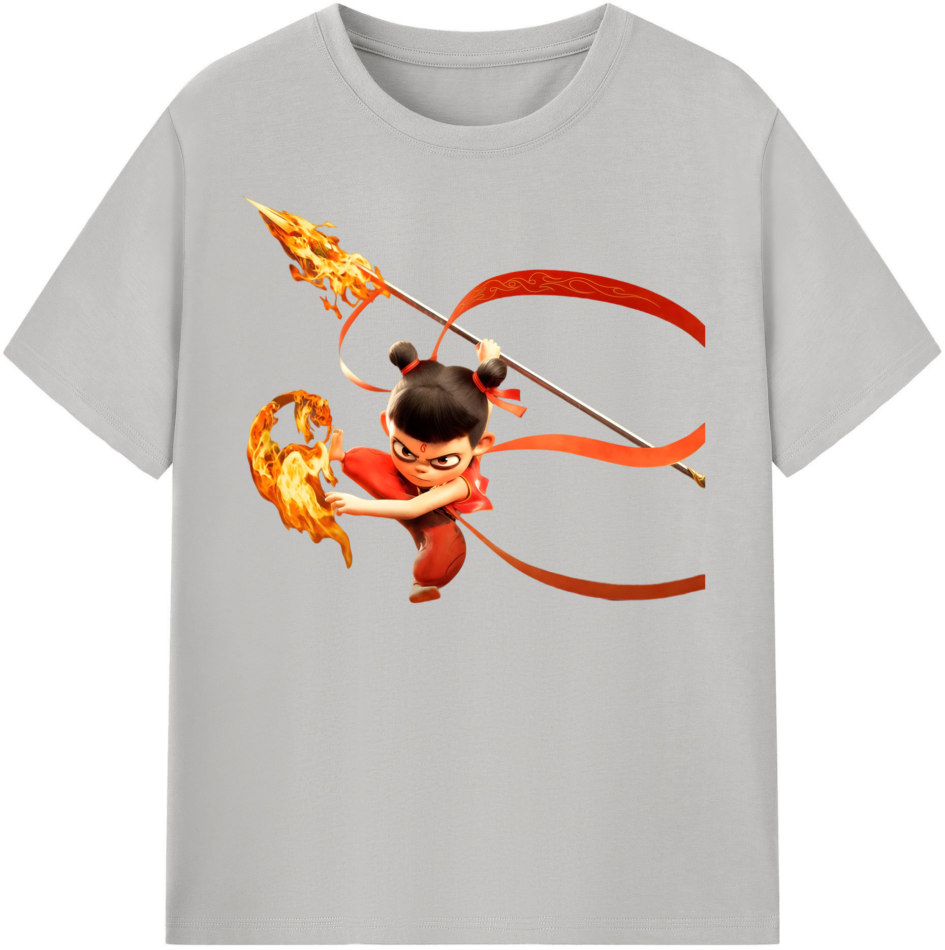 （画像用） Ne Zha 2 ナタ 魔童の大暴れ 綿100％半袖Tシャツ（フロントプリント）