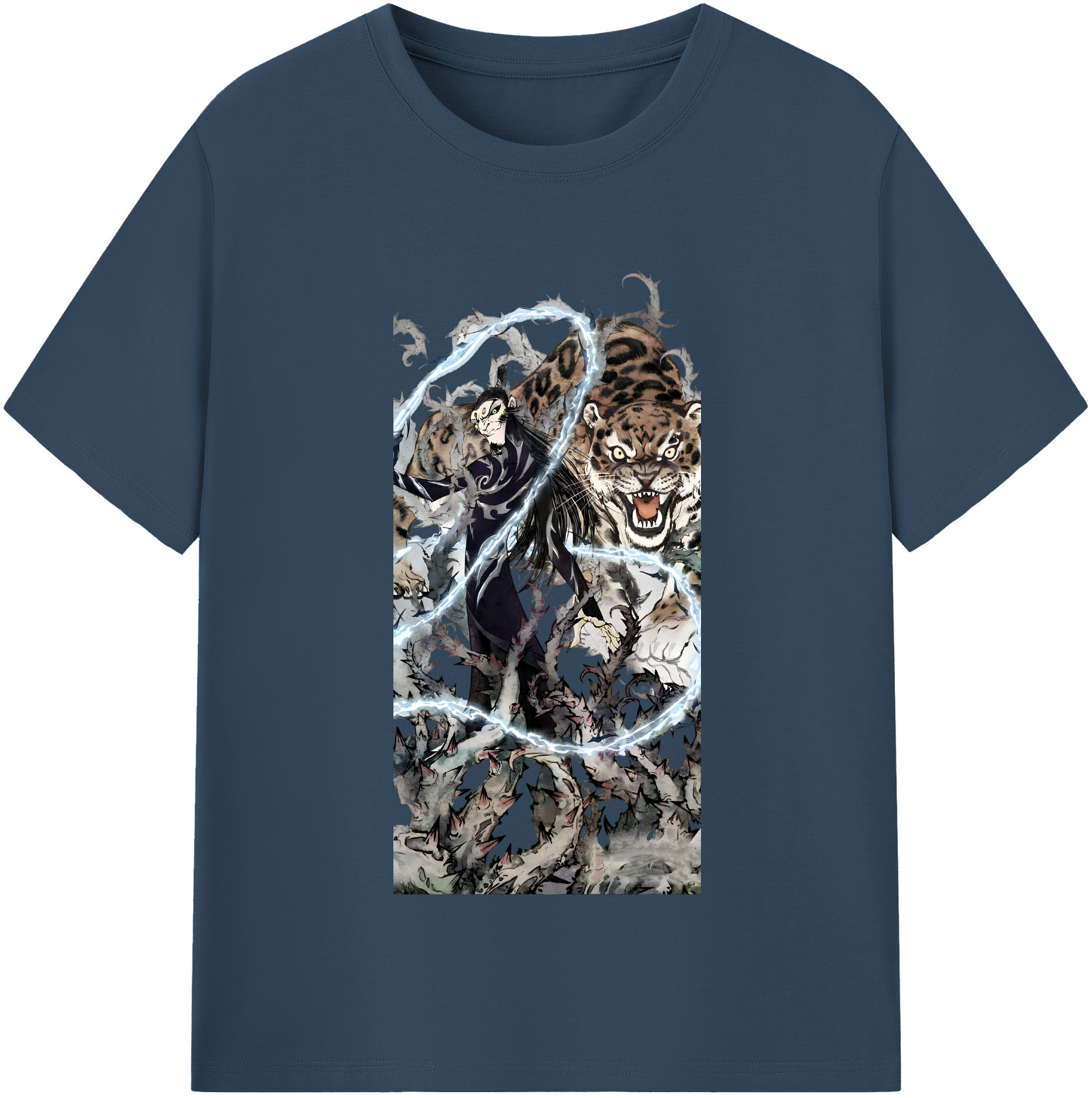 （画像用） Ne Zha 2 ナタ 魔童の大暴れ 綿100％半袖Tシャツ（フロントプリント）