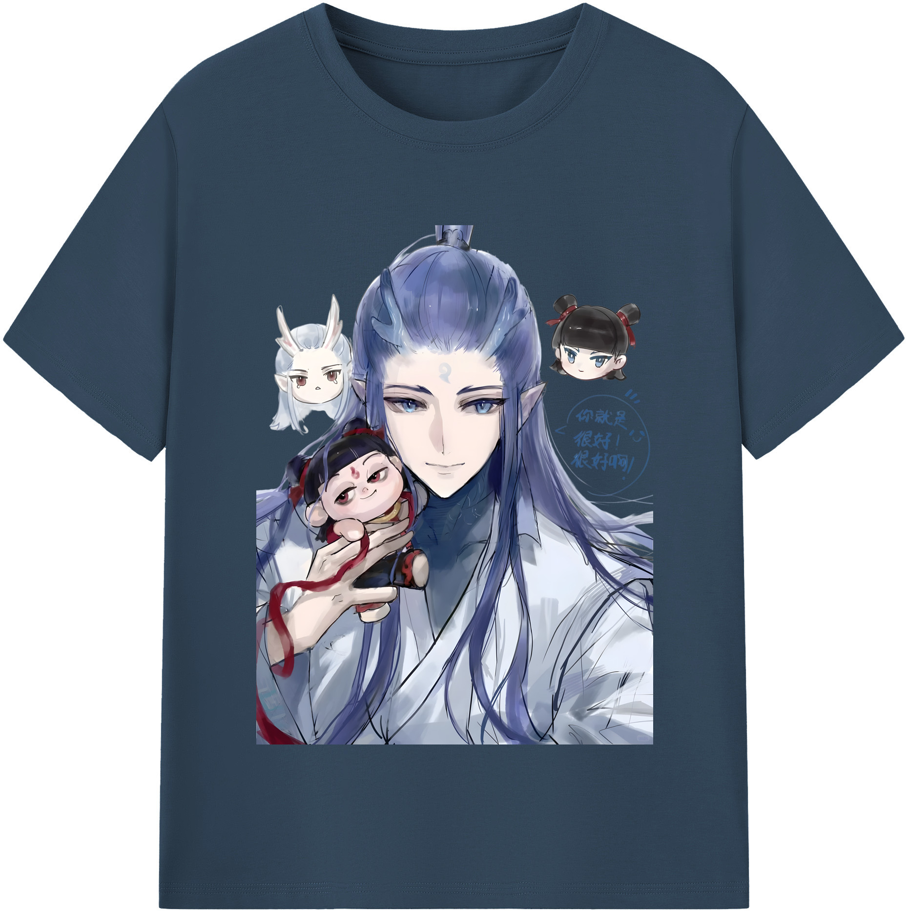 （画像用） Ne Zha 2 ナタ 魔童の大暴れ 綿100％半袖Tシャツ（フロントプリント）