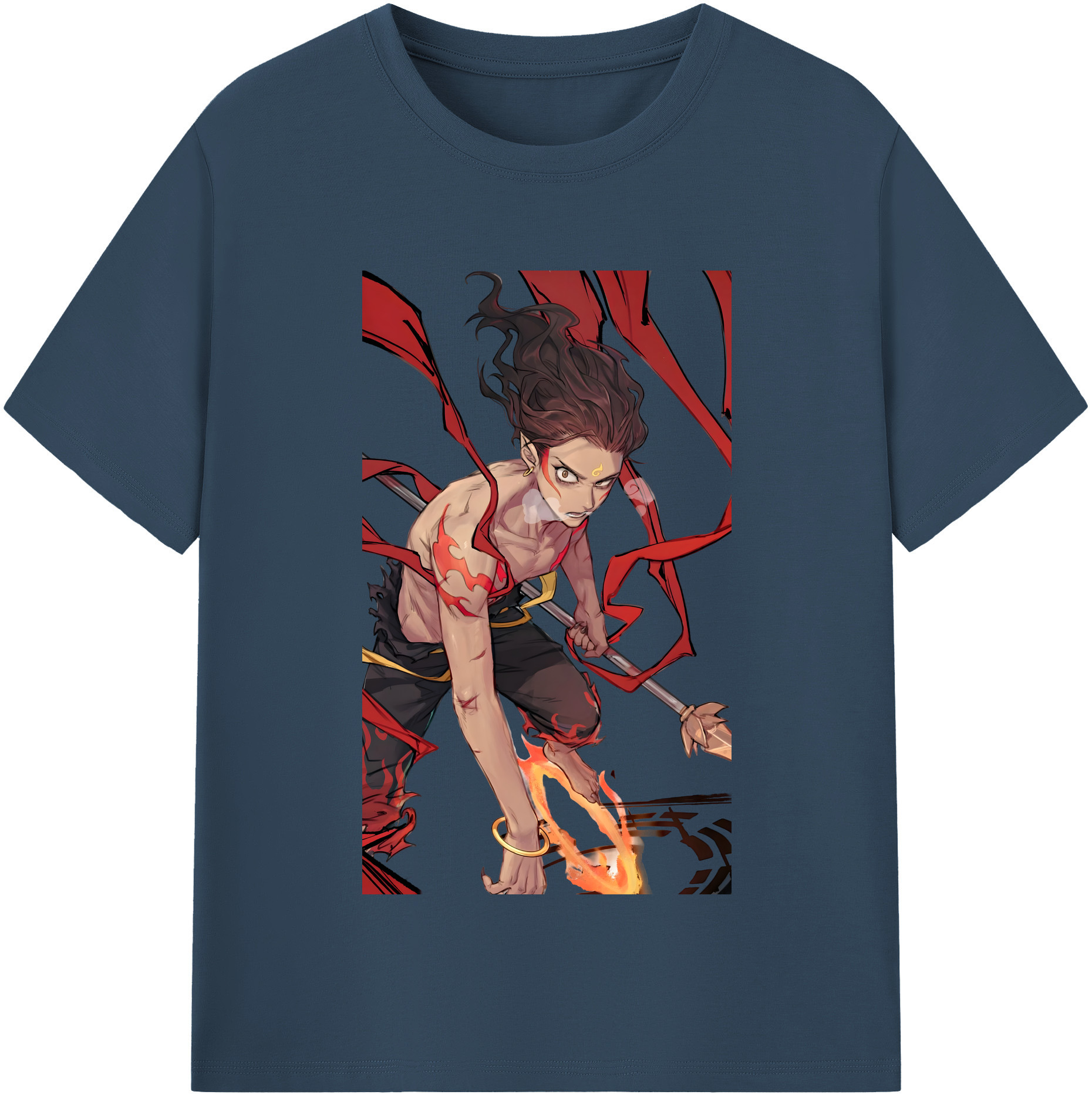 （画像用） Ne Zha 2 ナタ 魔童の大暴れ 綿100％半袖Tシャツ（フロントプリント）