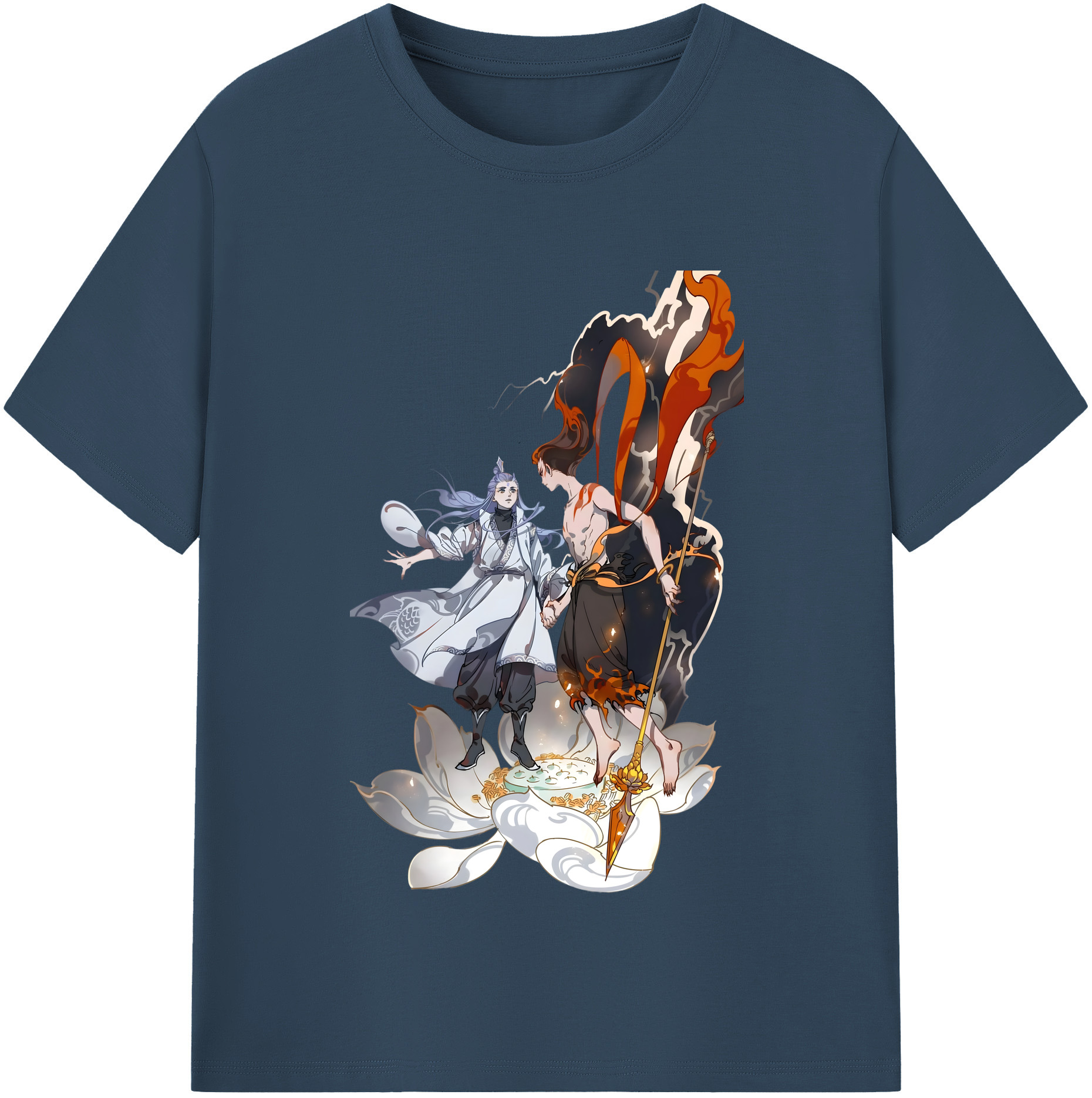 （画像用） Ne Zha 2 ナタ 魔童の大暴れ 綿100％半袖Tシャツ（フロントプリント）