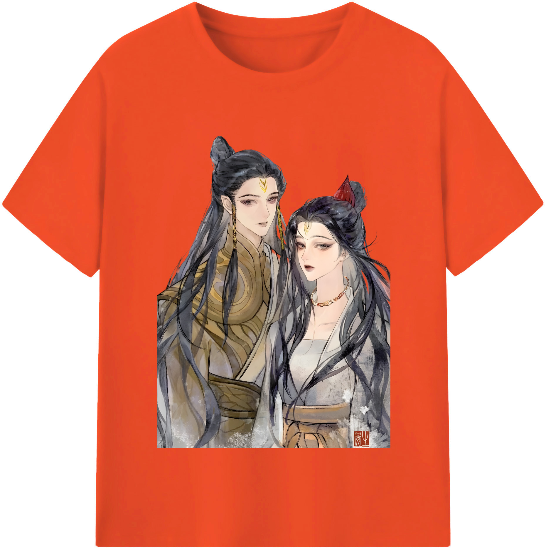 （画像用） Ne Zha 2 ナタ 魔童の大暴れ 綿100％半袖Tシャツ（フロントプリント）