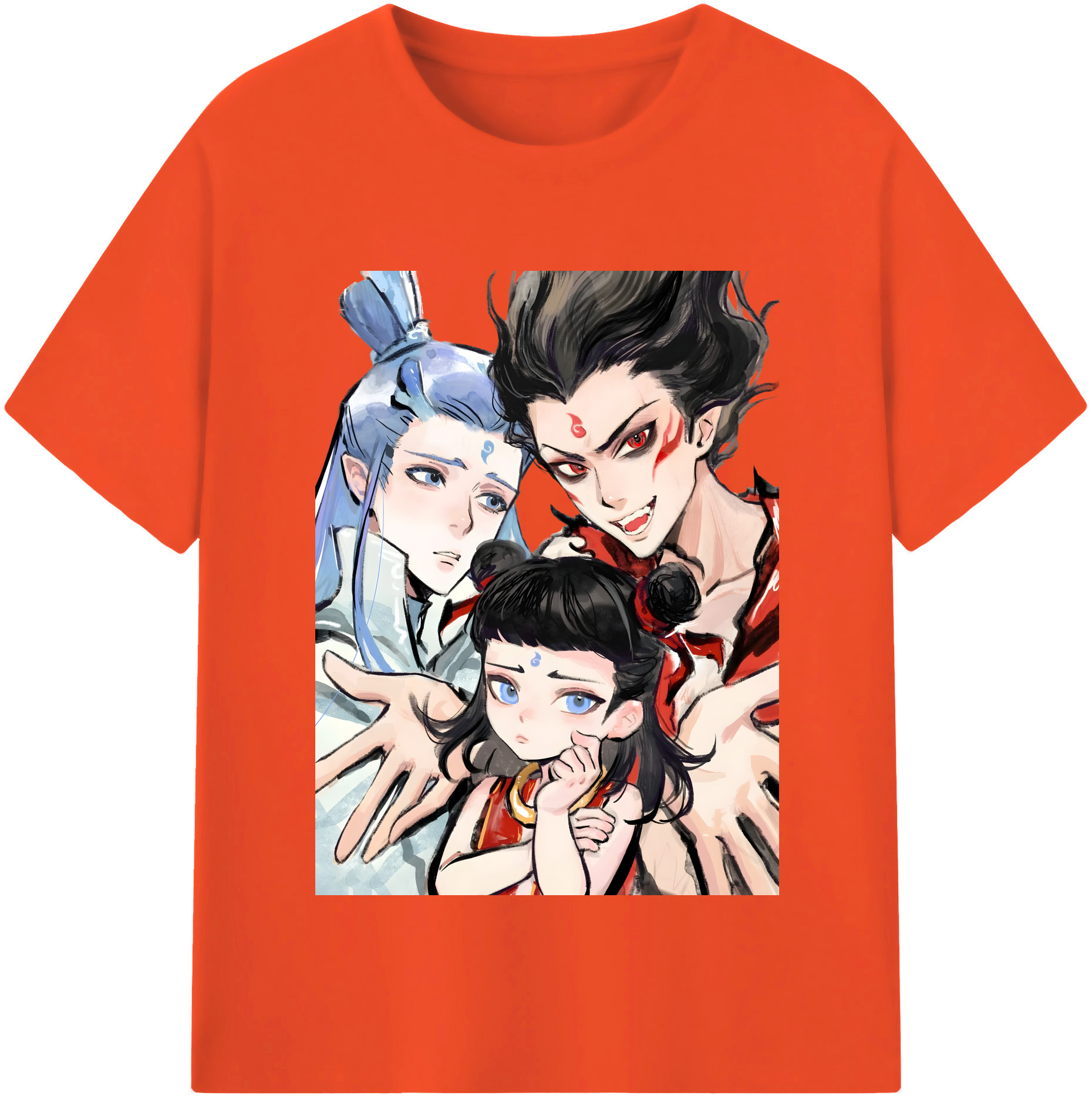 （画像用） Ne Zha 2 ナタ 魔童の大暴れ 綿100％半袖Tシャツ（フロントプリント）