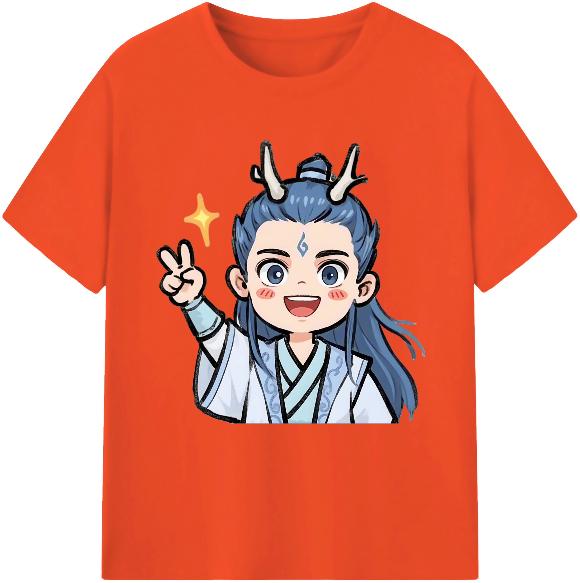 （画像用） Ne Zha 2 ナタ 魔童の大暴れ 綿100％半袖Tシャツ（フロントプリント）