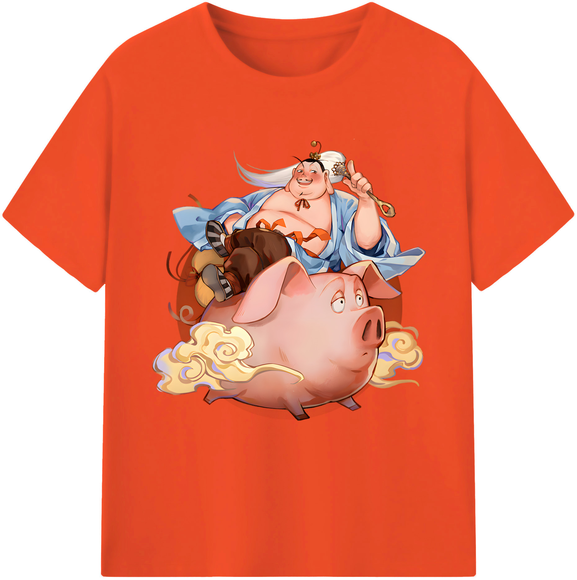 （画像用） Ne Zha 2 ナタ 魔童の大暴れ 綿100％半袖Tシャツ（フロントプリント）