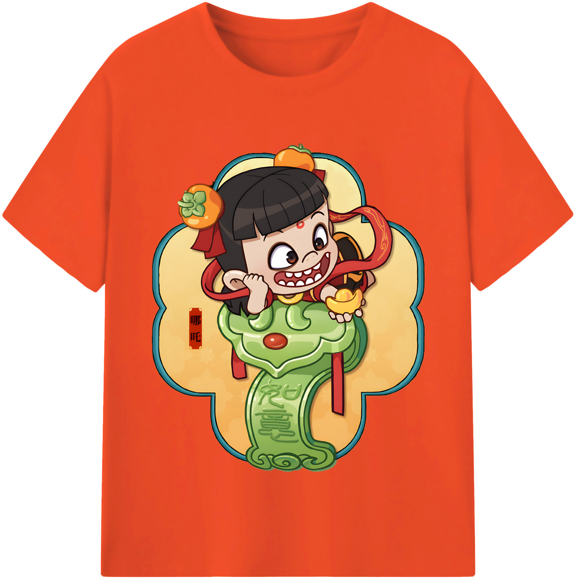 （画像用） Ne Zha 2 ナタ 魔童の大暴れ 綿100％半袖Tシャツ（フロントプリント）