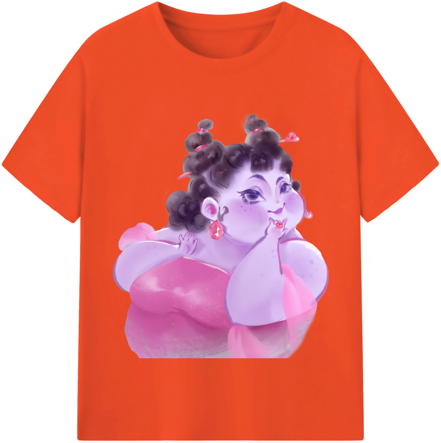 （画像用） Ne Zha 2 ナタ 魔童の大暴れ 綿100％半袖Tシャツ（フロントプリント）