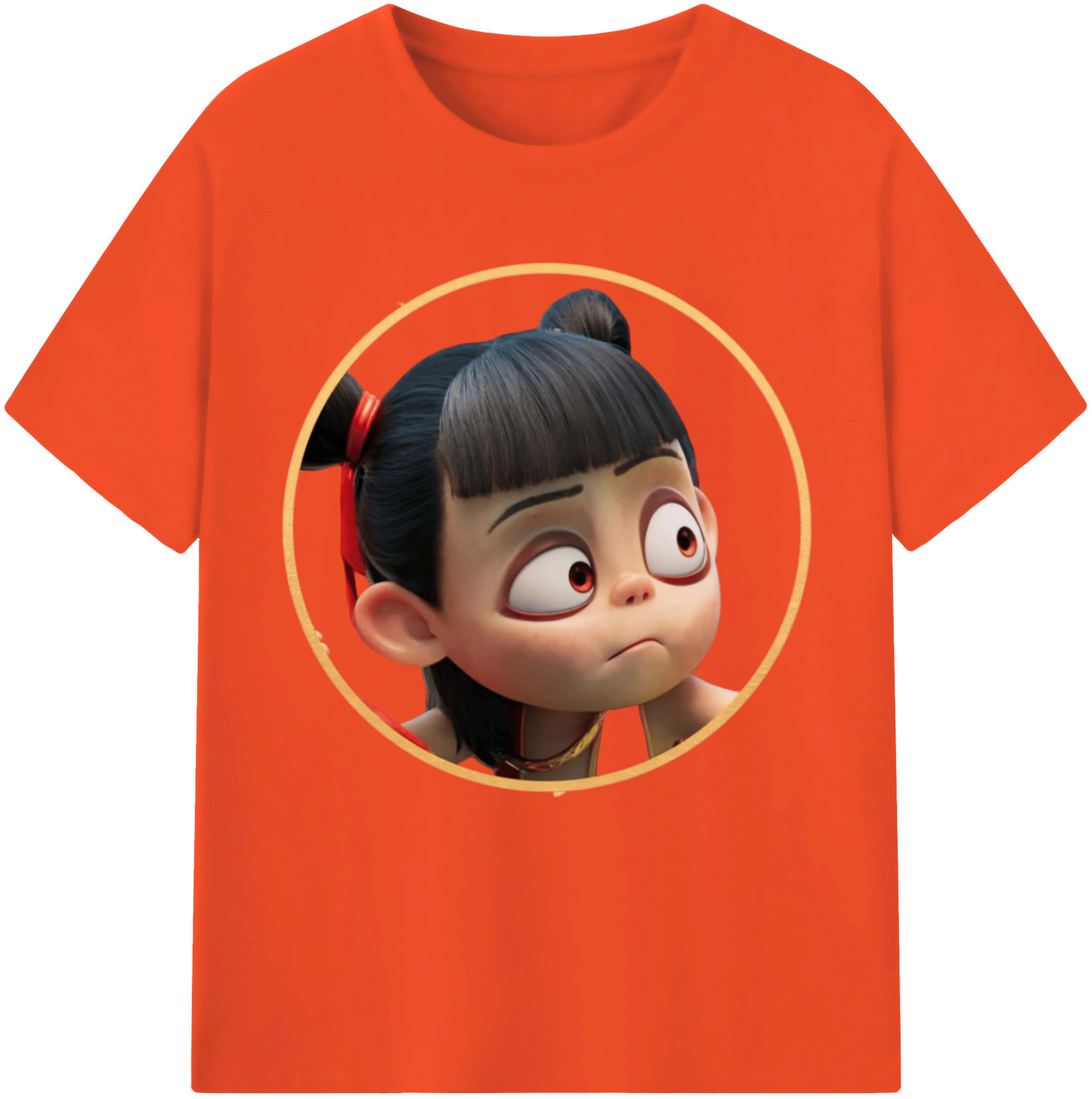 （画像用） Ne Zha 2 ナタ 魔童の大暴れ 綿100％半袖Tシャツ（フロントプリント）