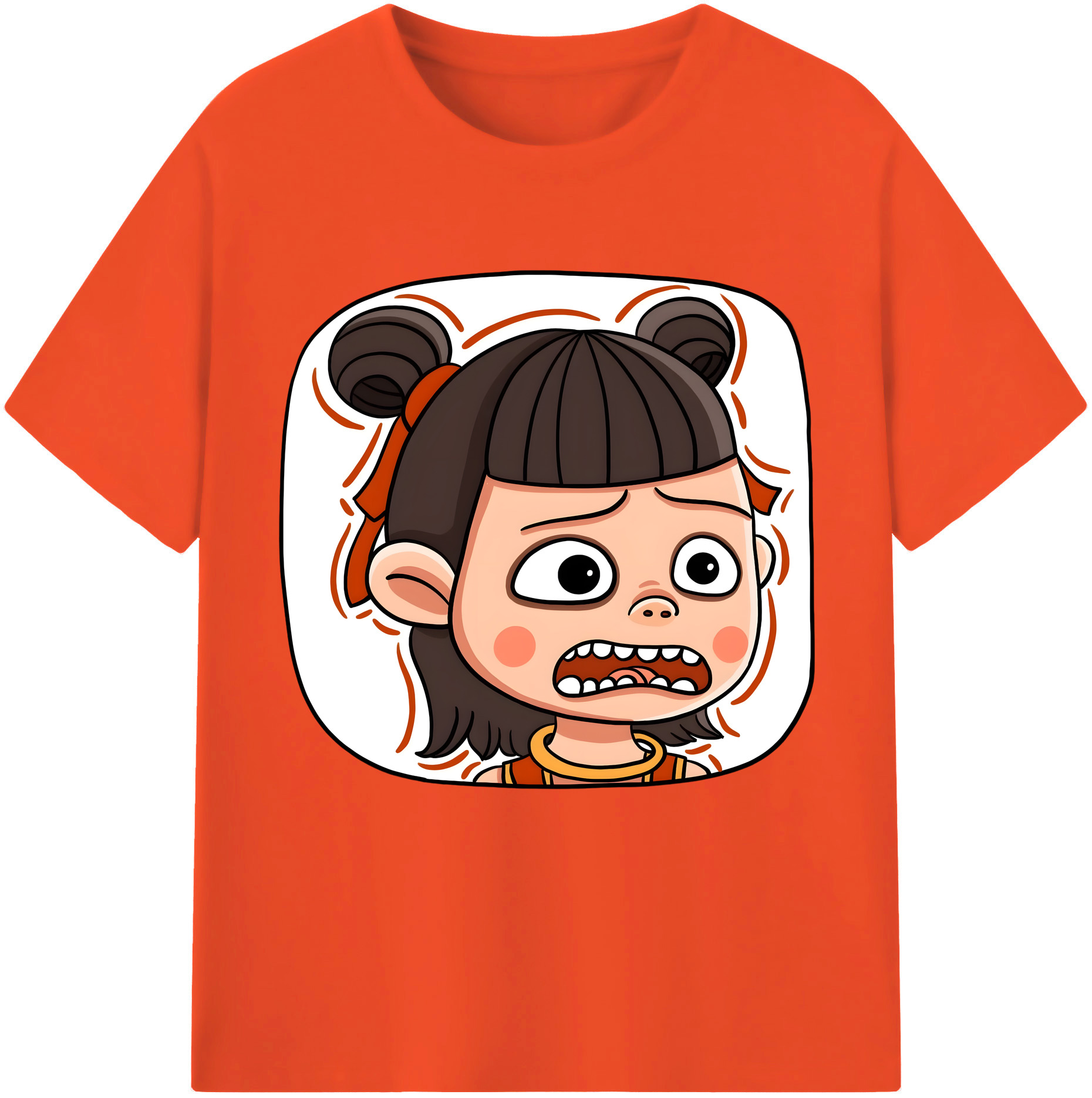 （画像用） Ne Zha 2 ナタ 魔童の大暴れ 綿100％半袖Tシャツ（フロントプリント）