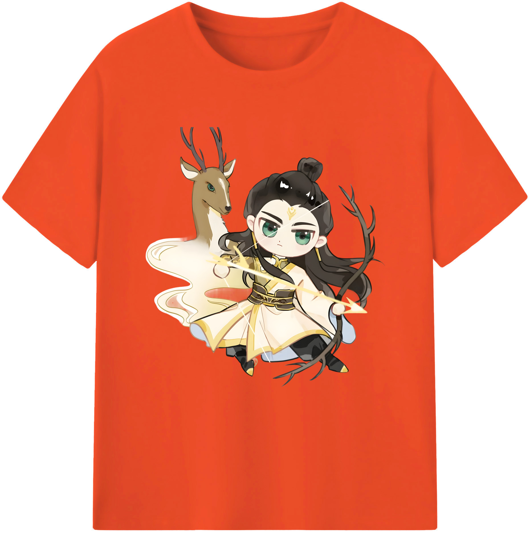 （画像用） Ne Zha 2 ナタ 魔童の大暴れ 綿100％半袖Tシャツ（フロントプリント）
