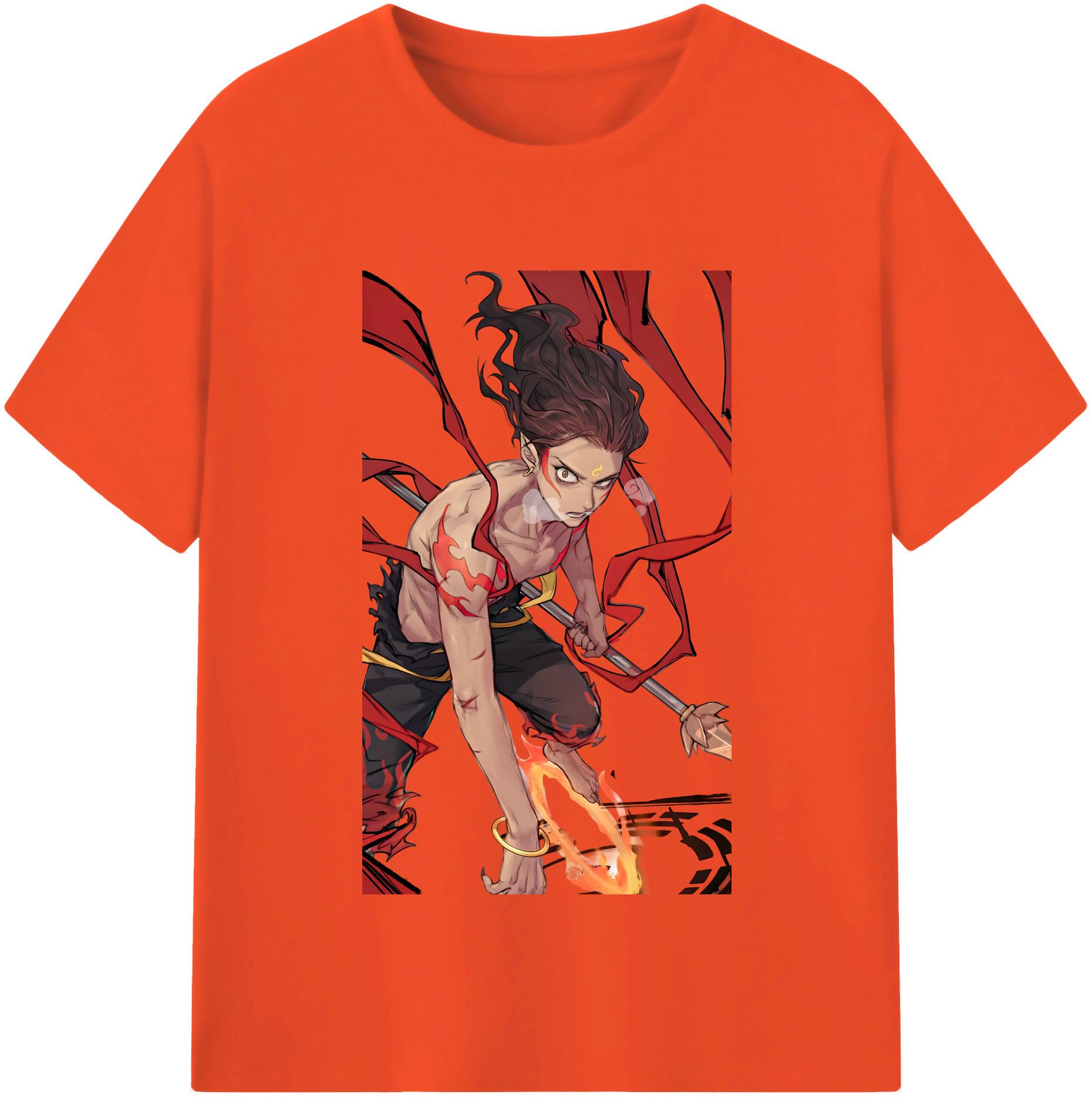 （画像用） Ne Zha 2 ナタ 魔童の大暴れ 綿100％半袖Tシャツ（フロントプリント）