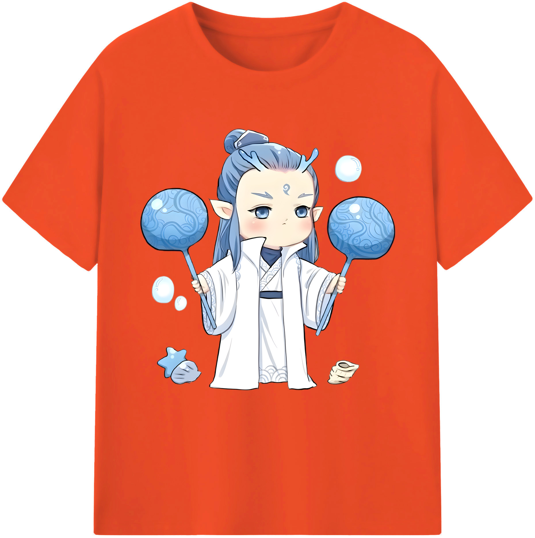 （画像用） Ne Zha 2 ナタ 魔童の大暴れ 綿100％半袖Tシャツ（フロントプリント）