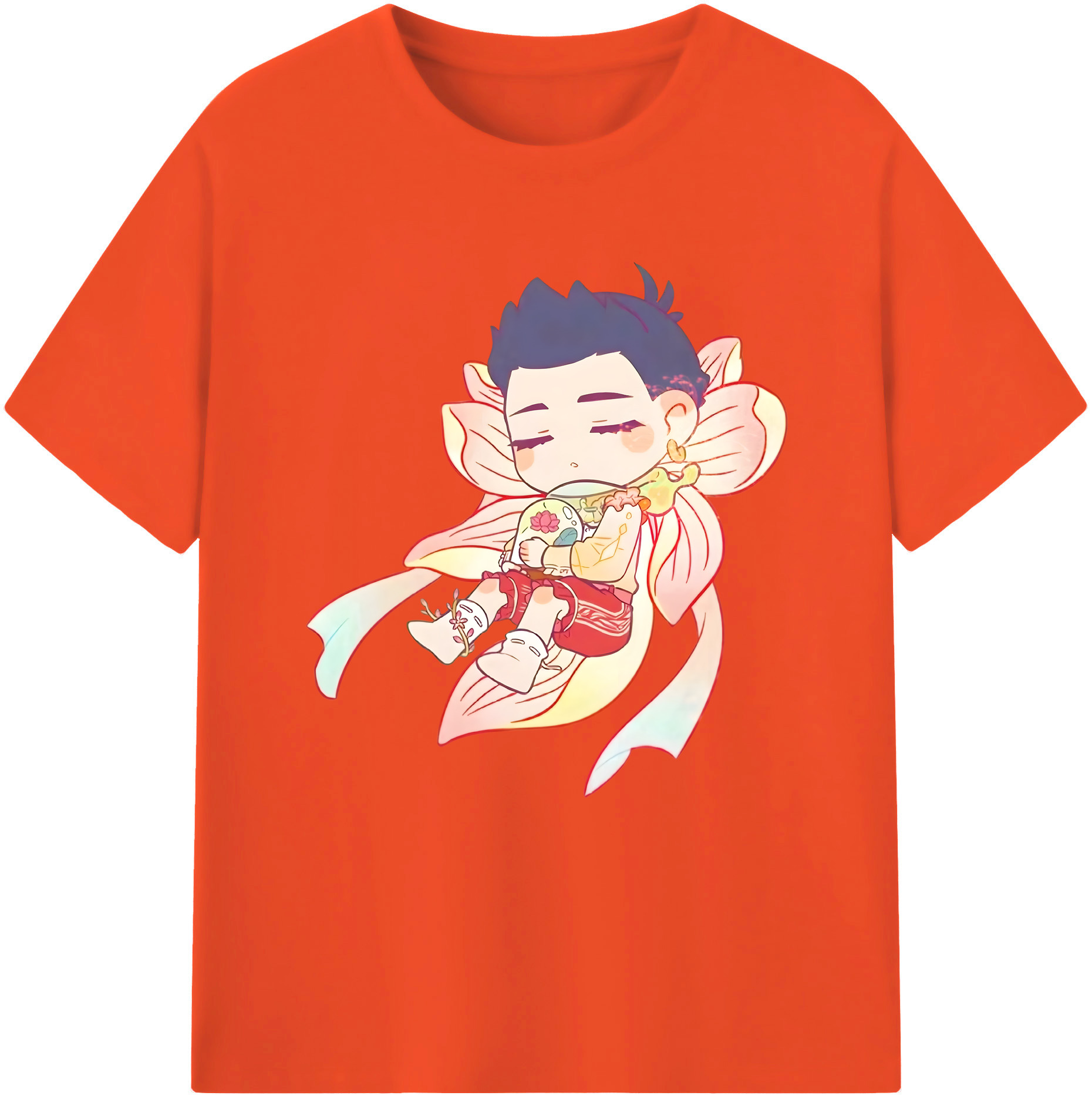 （画像用） Ne Zha 2 ナタ 魔童の大暴れ 綿100％半袖Tシャツ（フロントプリント）
