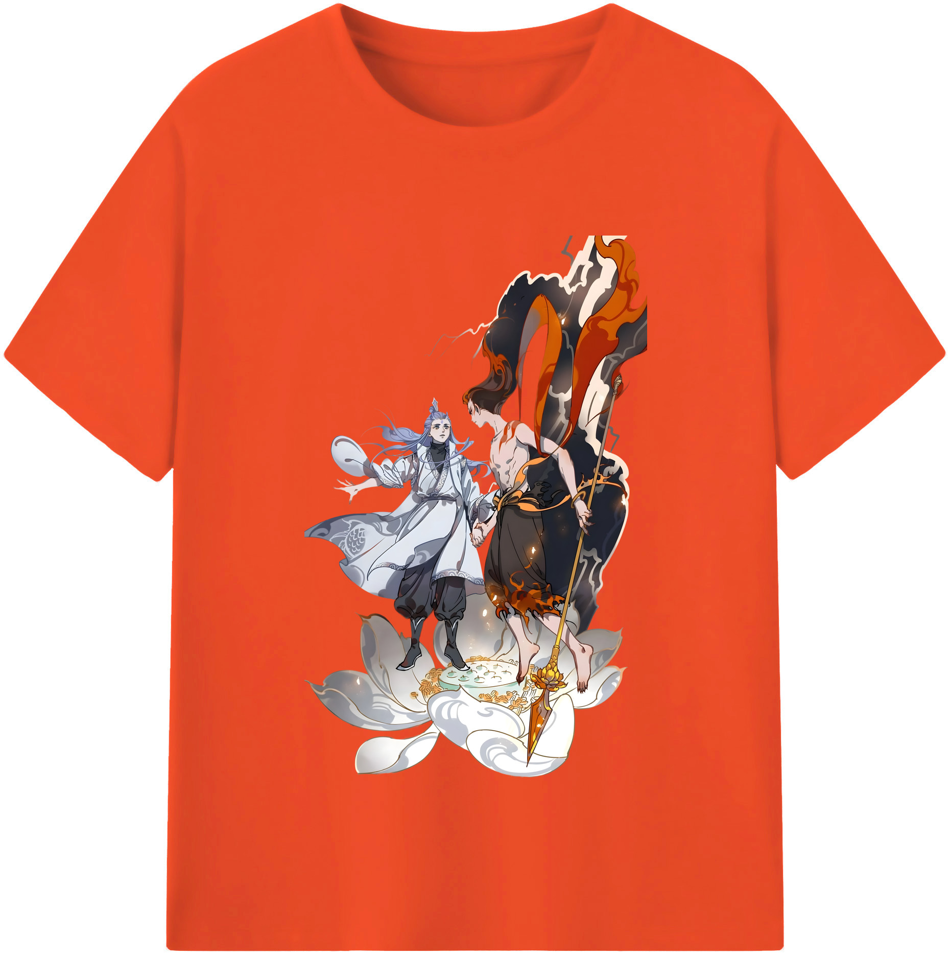 （画像用） Ne Zha 2 ナタ 魔童の大暴れ 綿100％半袖Tシャツ（フロントプリント）