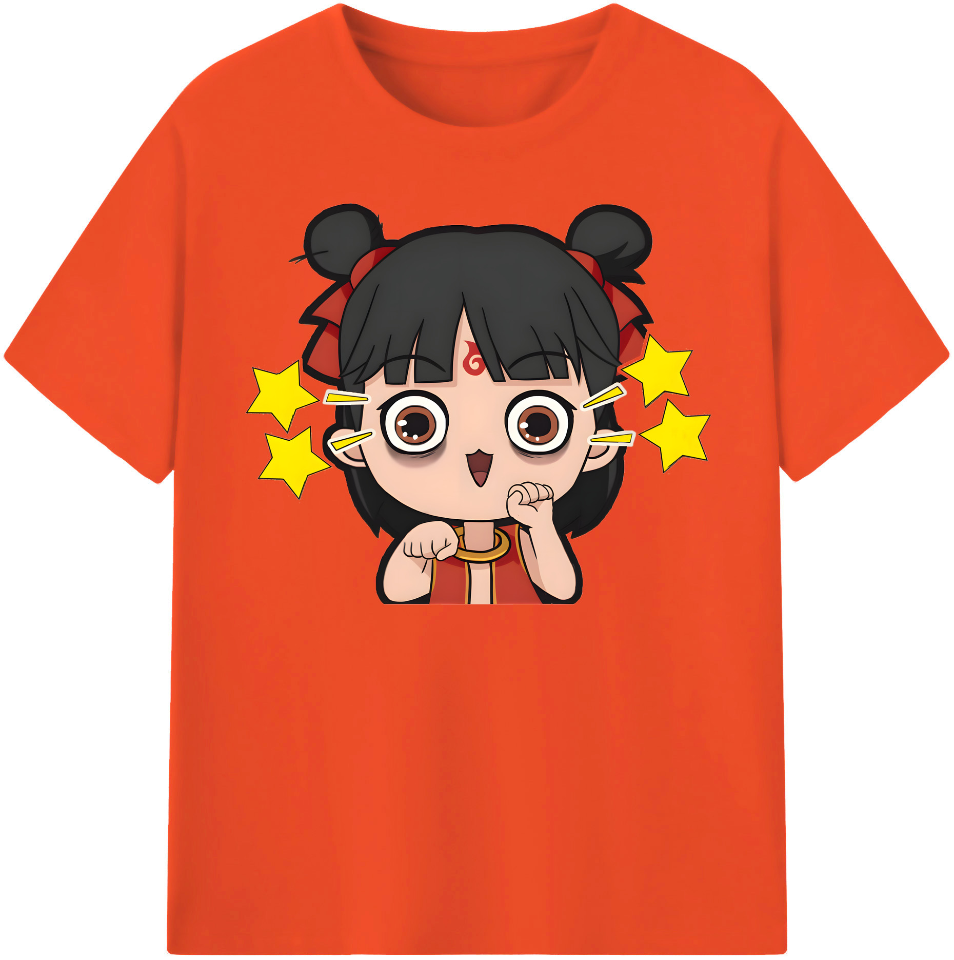 （画像用） Ne Zha 2 ナタ 魔童の大暴れ 綿100％半袖Tシャツ（フロントプリント）