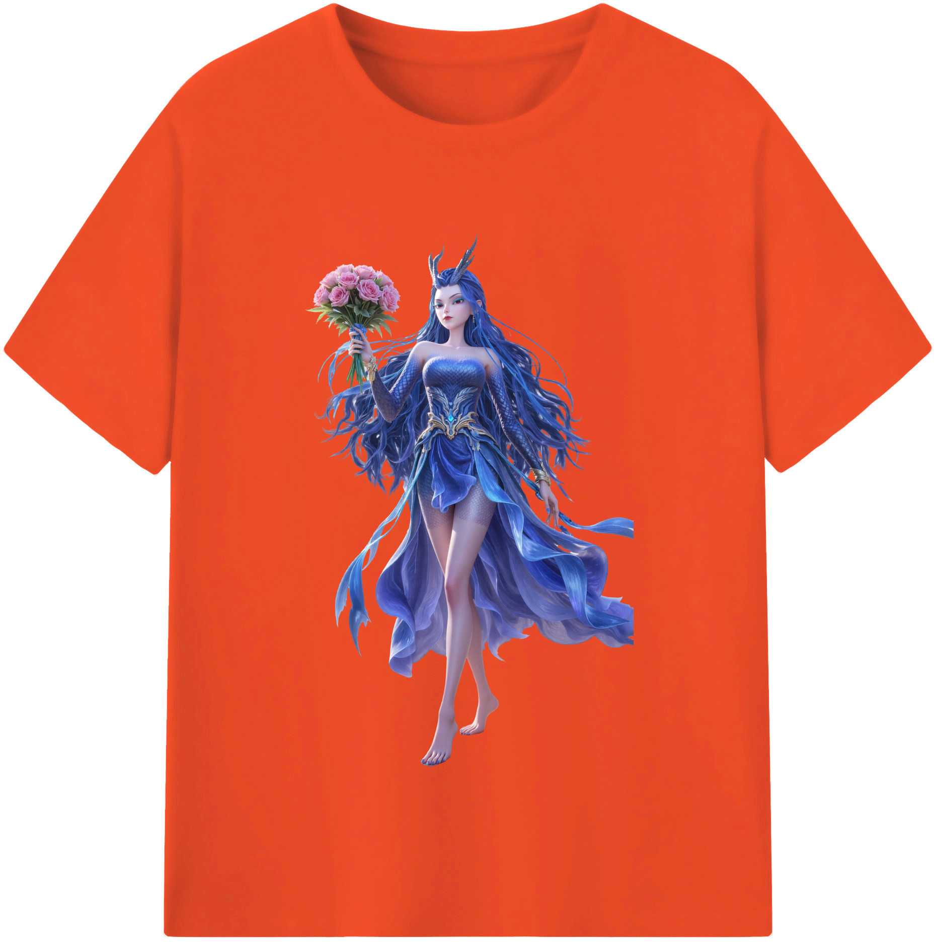 （画像用） Ne Zha 2 ナタ 魔童の大暴れ 綿100％半袖Tシャツ（フロントプリント）