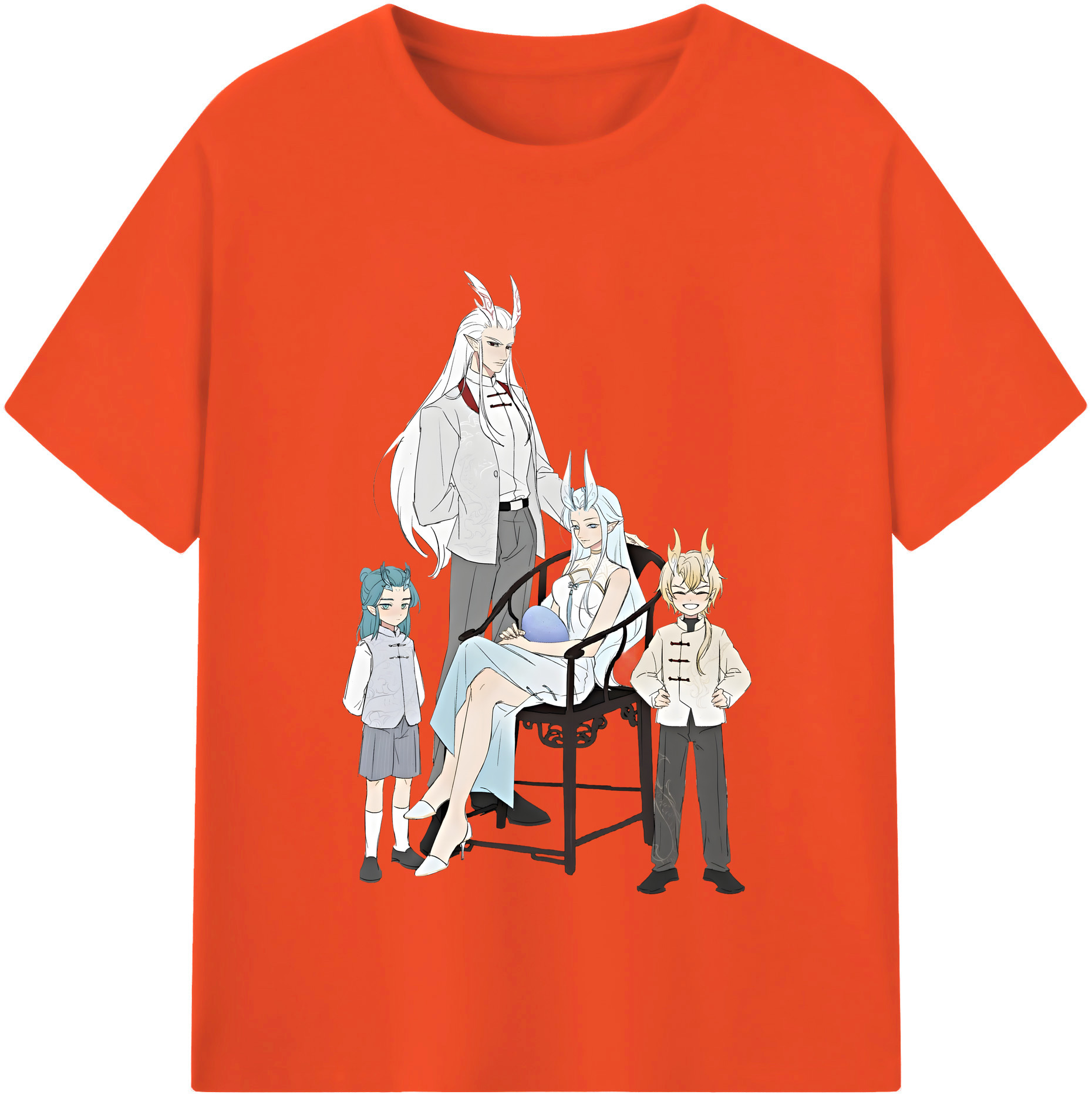 （画像用） Ne Zha 2 ナタ 魔童の大暴れ 綿100％半袖Tシャツ（フロントプリント）