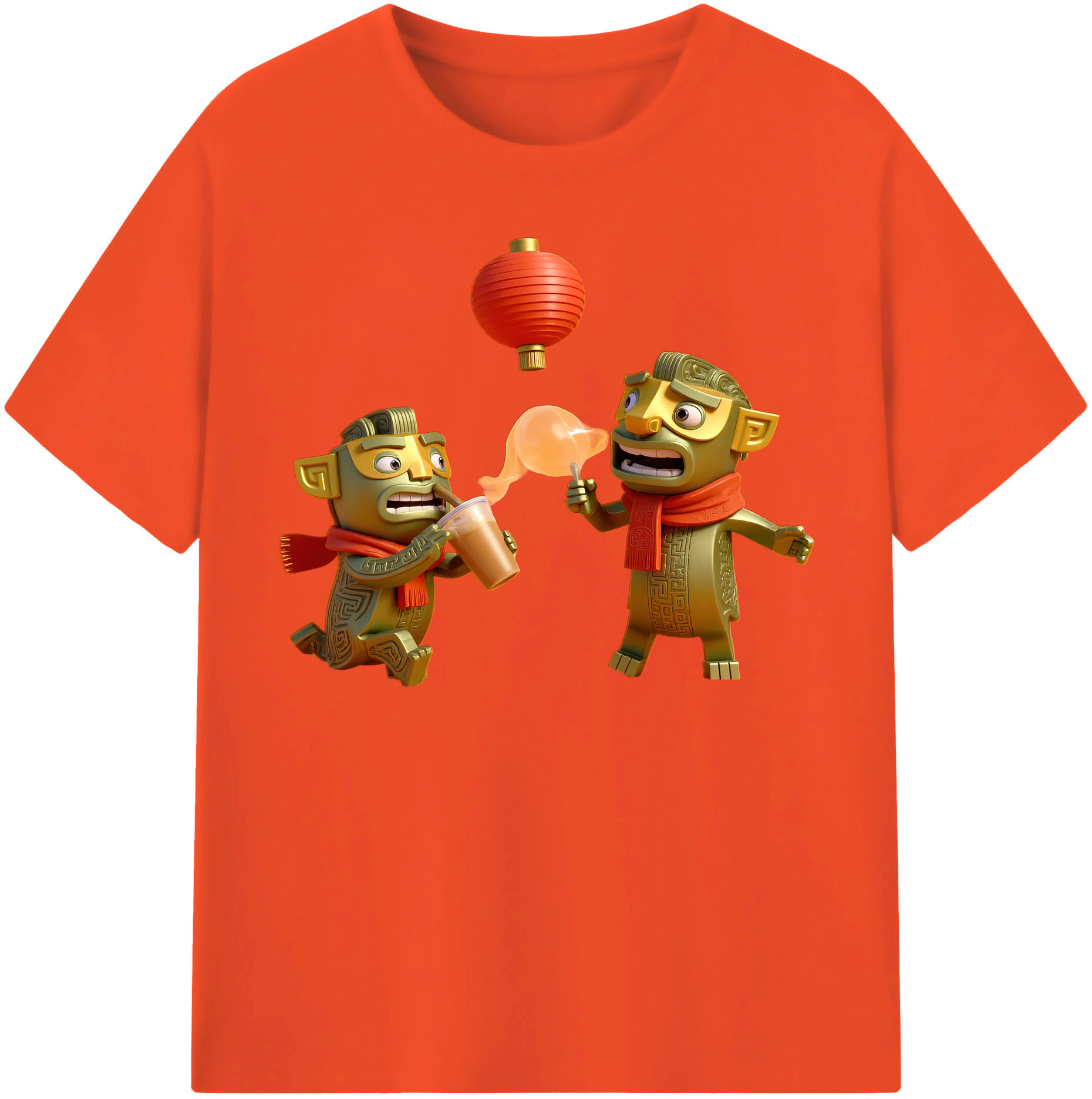 （画像用） Ne Zha 2 ナタ 魔童の大暴れ 綿100％半袖Tシャツ（フロントプリント）