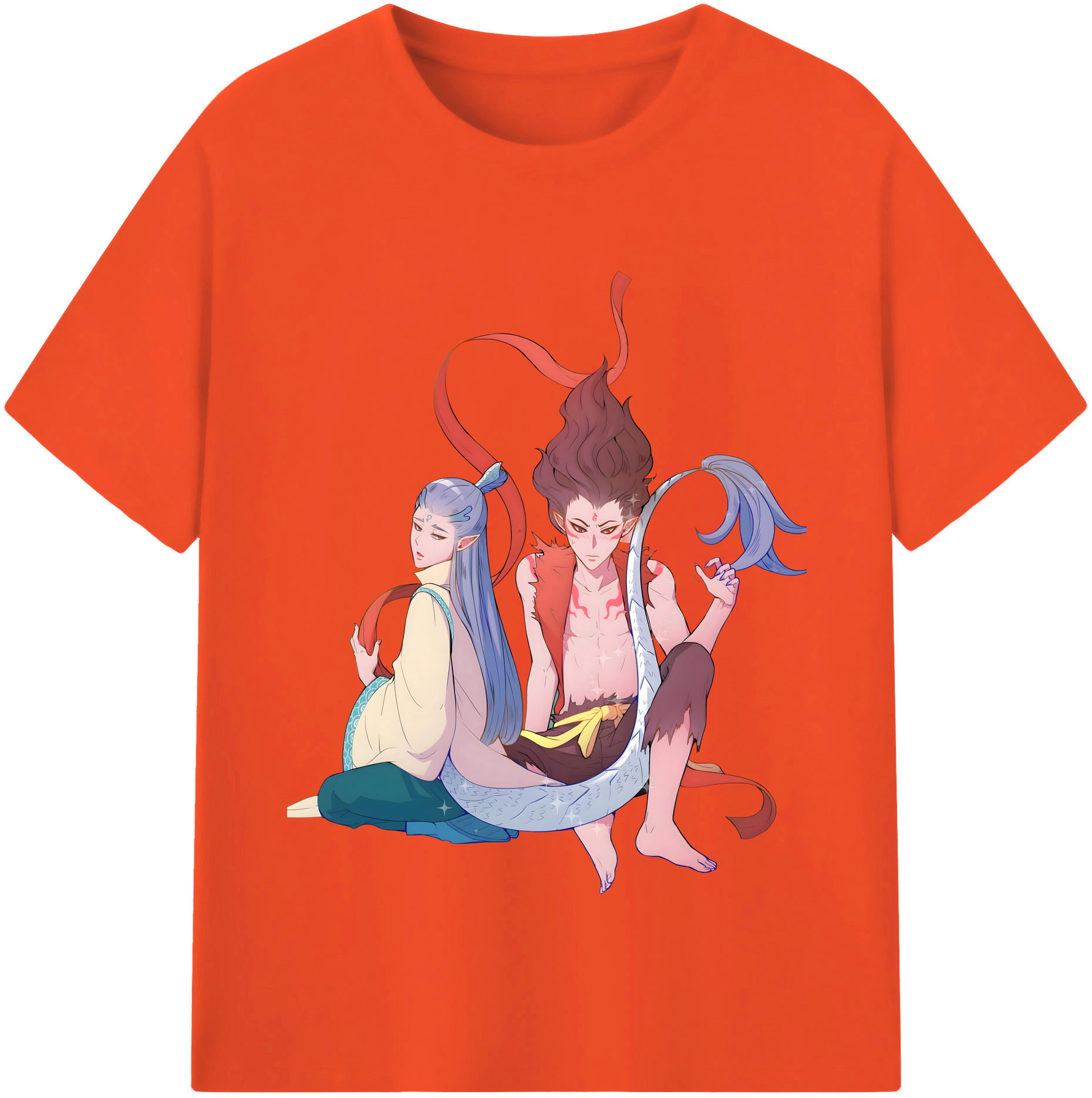 （画像用） Ne Zha 2 ナタ 魔童の大暴れ 綿100％半袖Tシャツ（フロントプリント）