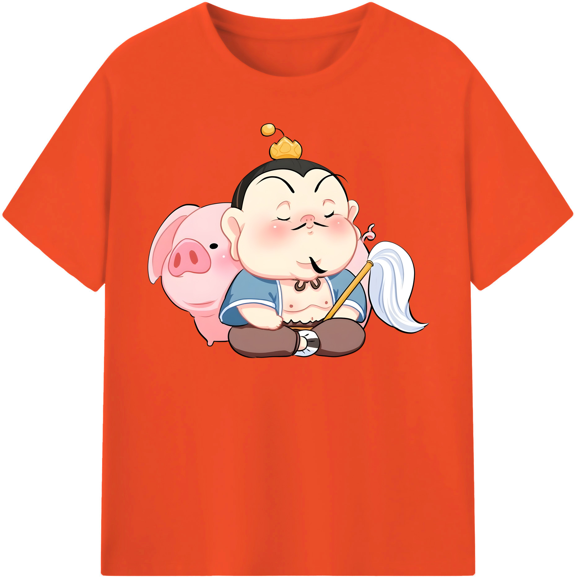 （画像用） Ne Zha 2 ナタ 魔童の大暴れ 綿100％半袖Tシャツ（フロントプリント）