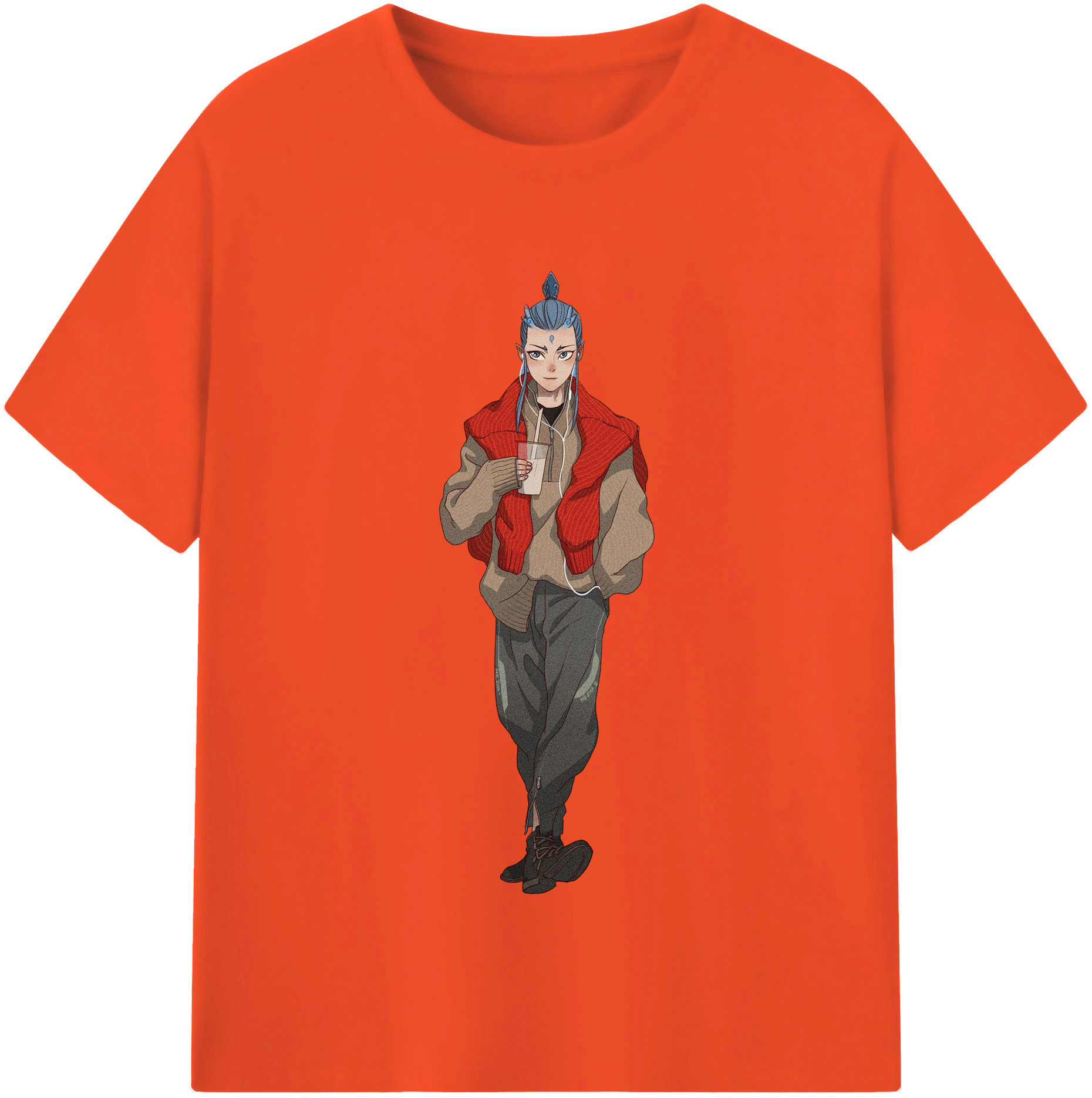 （画像用） Ne Zha 2 ナタ 魔童の大暴れ 綿100％半袖Tシャツ（フロントプリント）