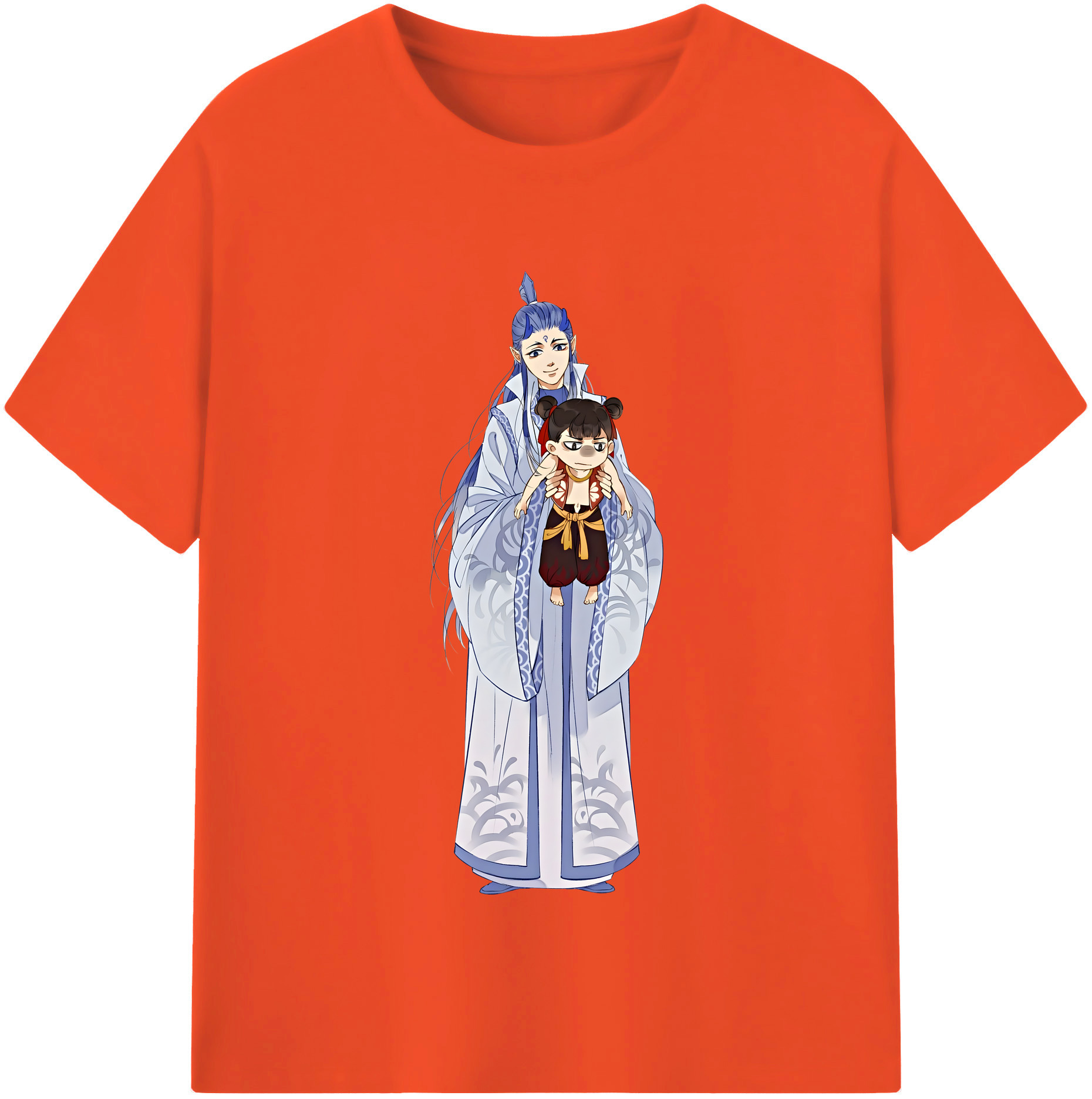 （画像用） Ne Zha 2 ナタ 魔童の大暴れ 綿100％半袖Tシャツ（フロントプリント）