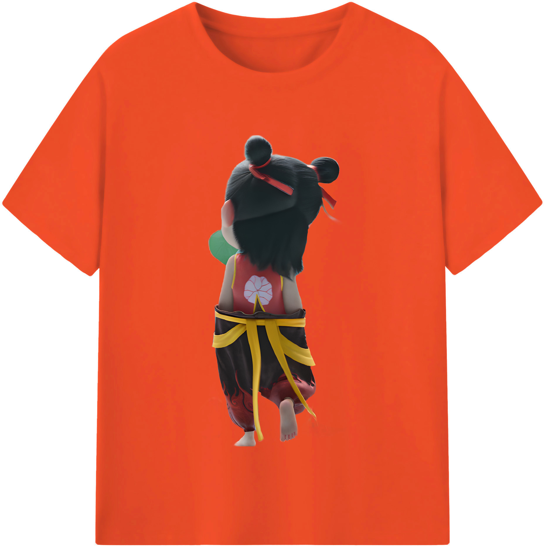 （画像用） Ne Zha 2 ナタ 魔童の大暴れ 綿100％半袖Tシャツ（フロントプリント）