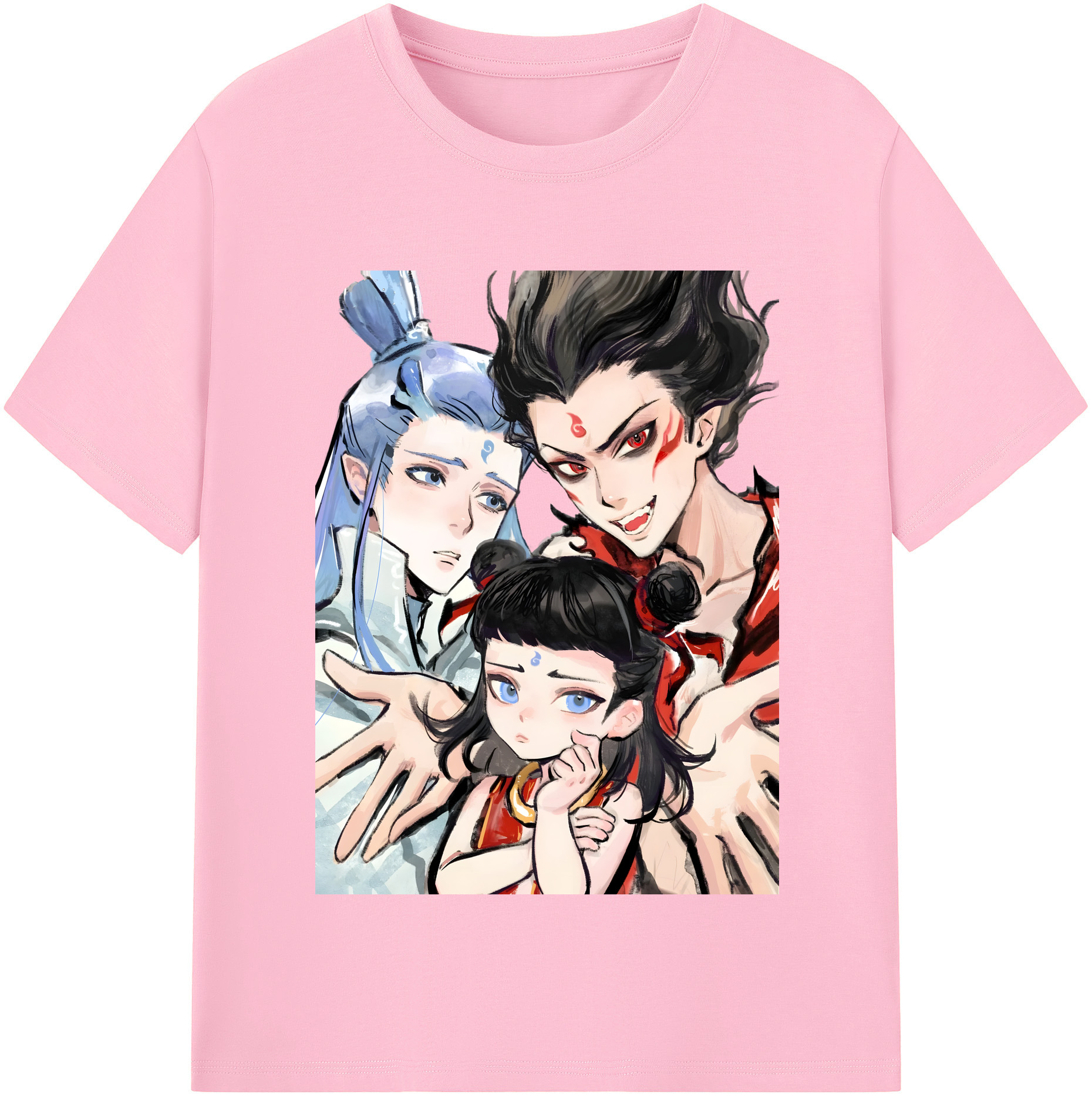 （画像用） Ne Zha 2 ナタ 魔童の大暴れ 綿100％半袖Tシャツ（フロントプリント）