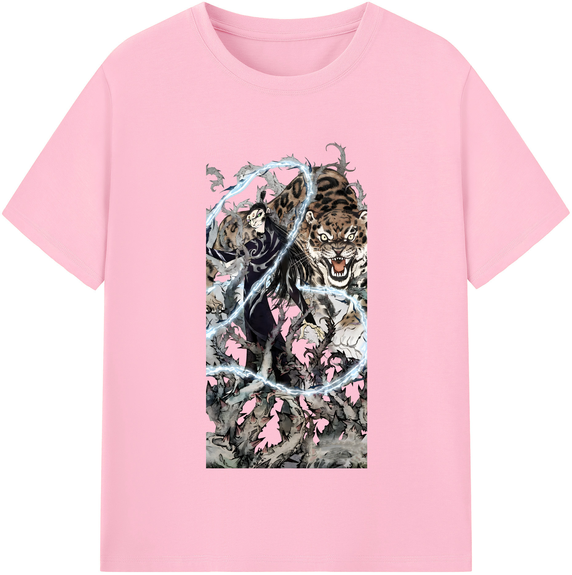 （画像用） Ne Zha 2 ナタ 魔童の大暴れ 綿100％半袖Tシャツ（フロントプリント）