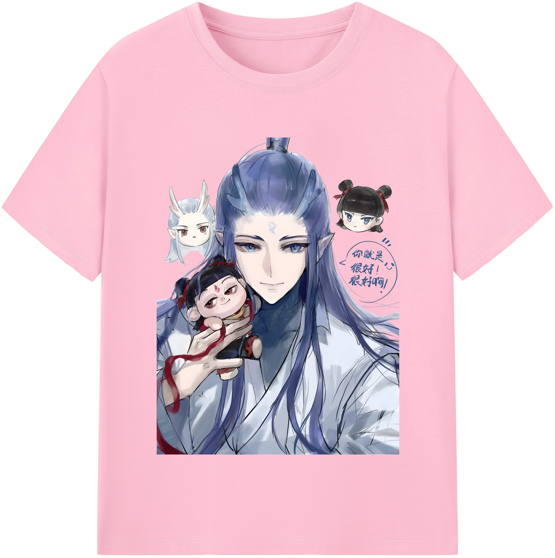 （画像用） Ne Zha 2 ナタ 魔童の大暴れ 綿100％半袖Tシャツ（フロントプリント）