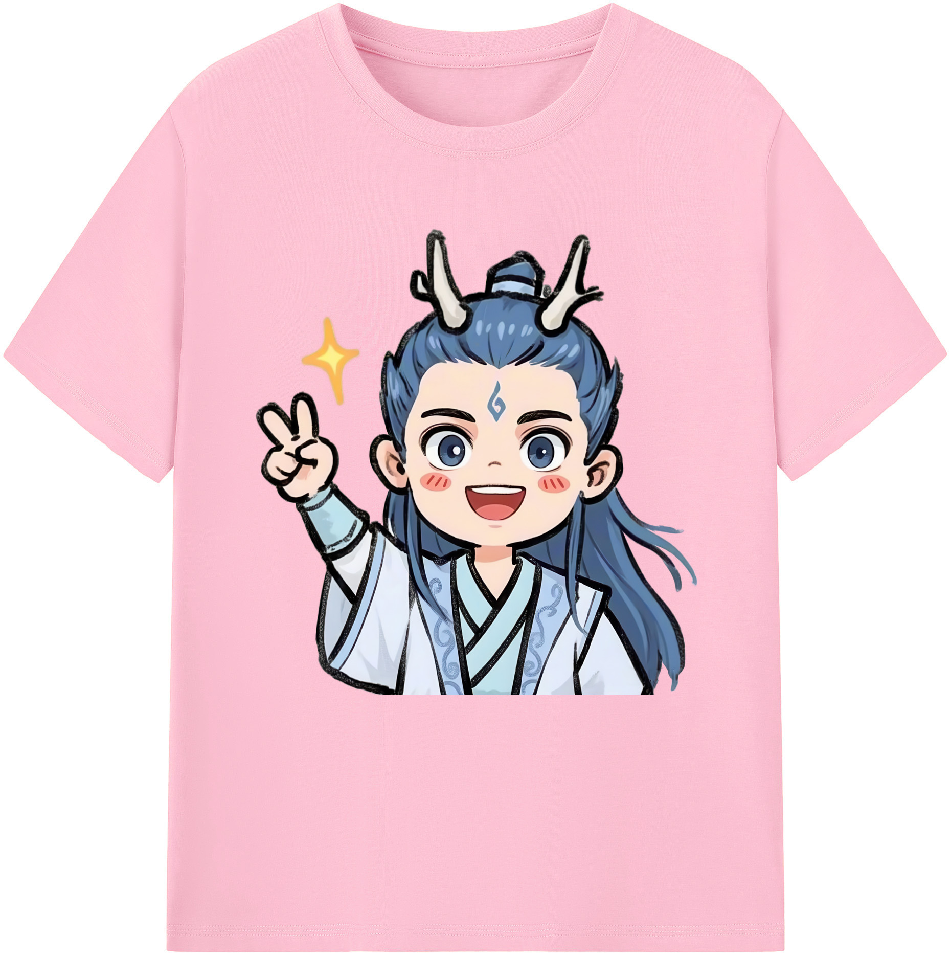 （画像用） Ne Zha 2 ナタ 魔童の大暴れ 綿100％半袖Tシャツ（フロントプリント）