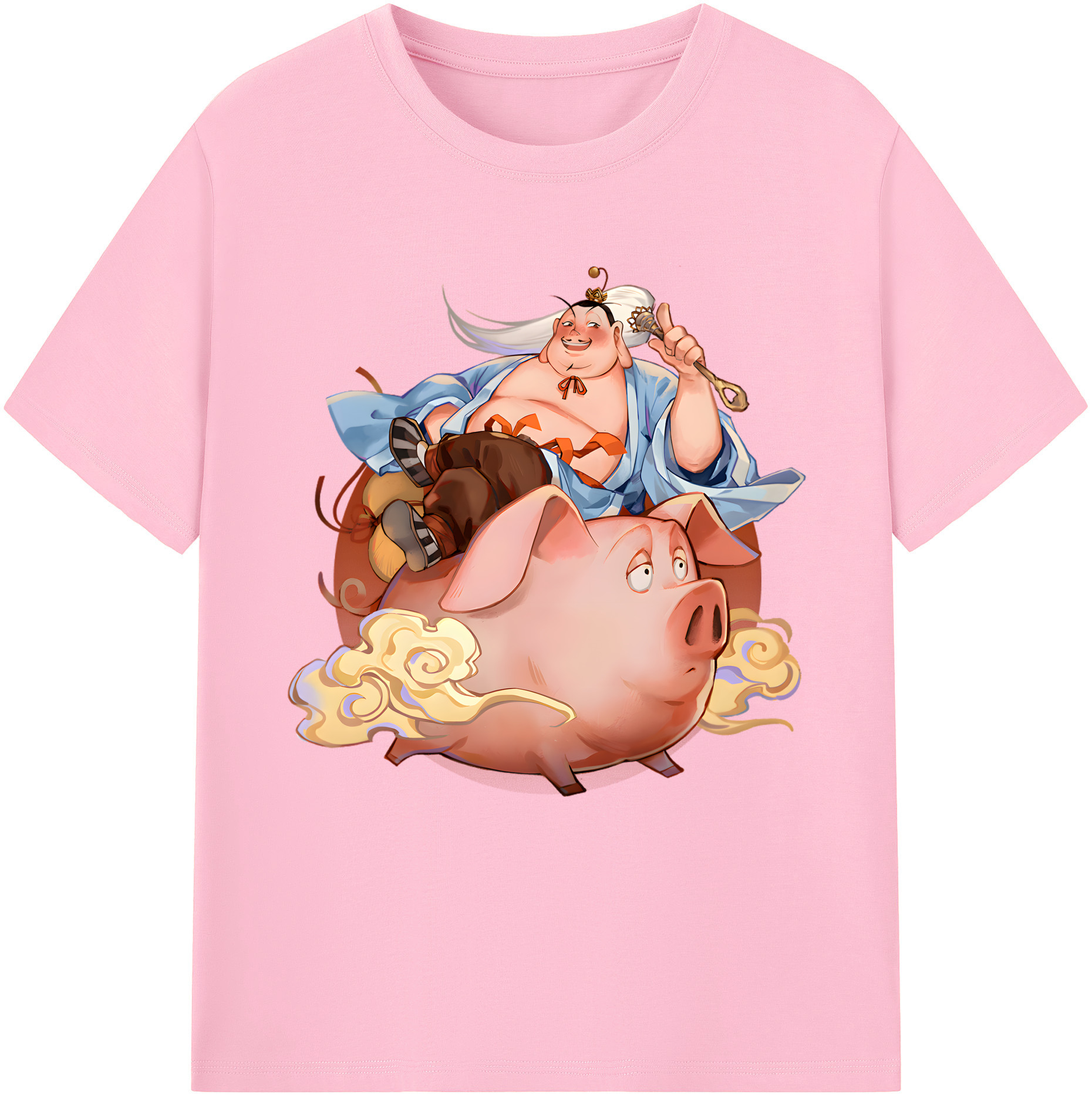 （画像用） Ne Zha 2 ナタ 魔童の大暴れ 綿100％半袖Tシャツ（フロントプリント）