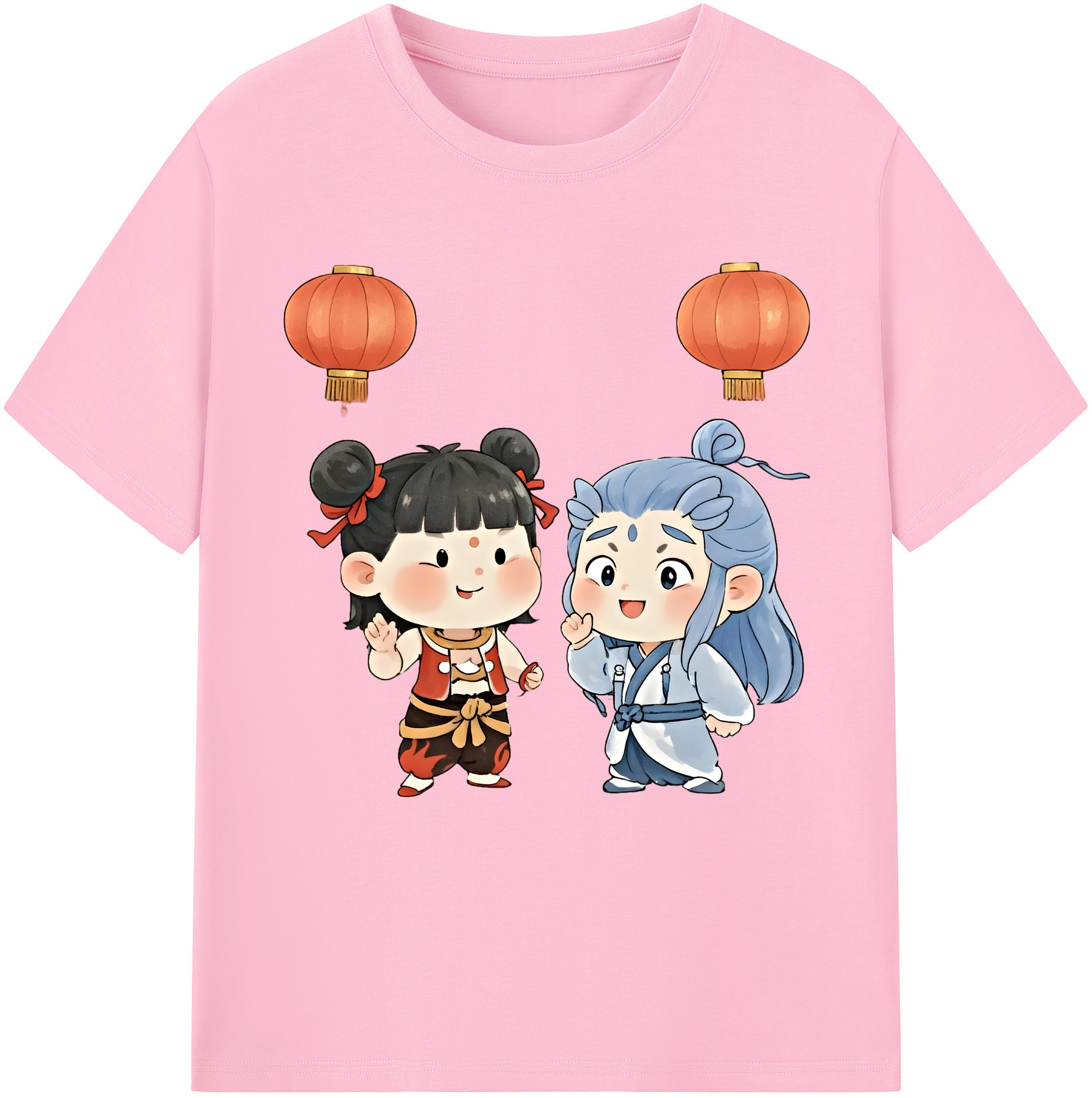 （画像用） Ne Zha 2 ナタ 魔童の大暴れ 綿100％半袖Tシャツ（フロントプリント）
