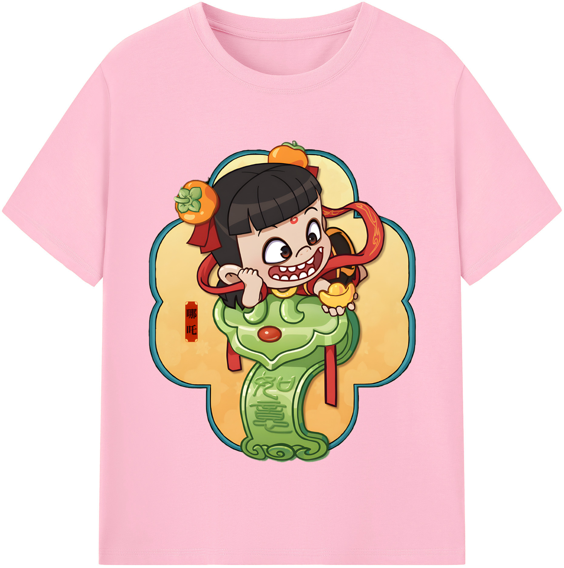 （画像用） Ne Zha 2 ナタ 魔童の大暴れ 綿100％半袖Tシャツ（フロントプリント）