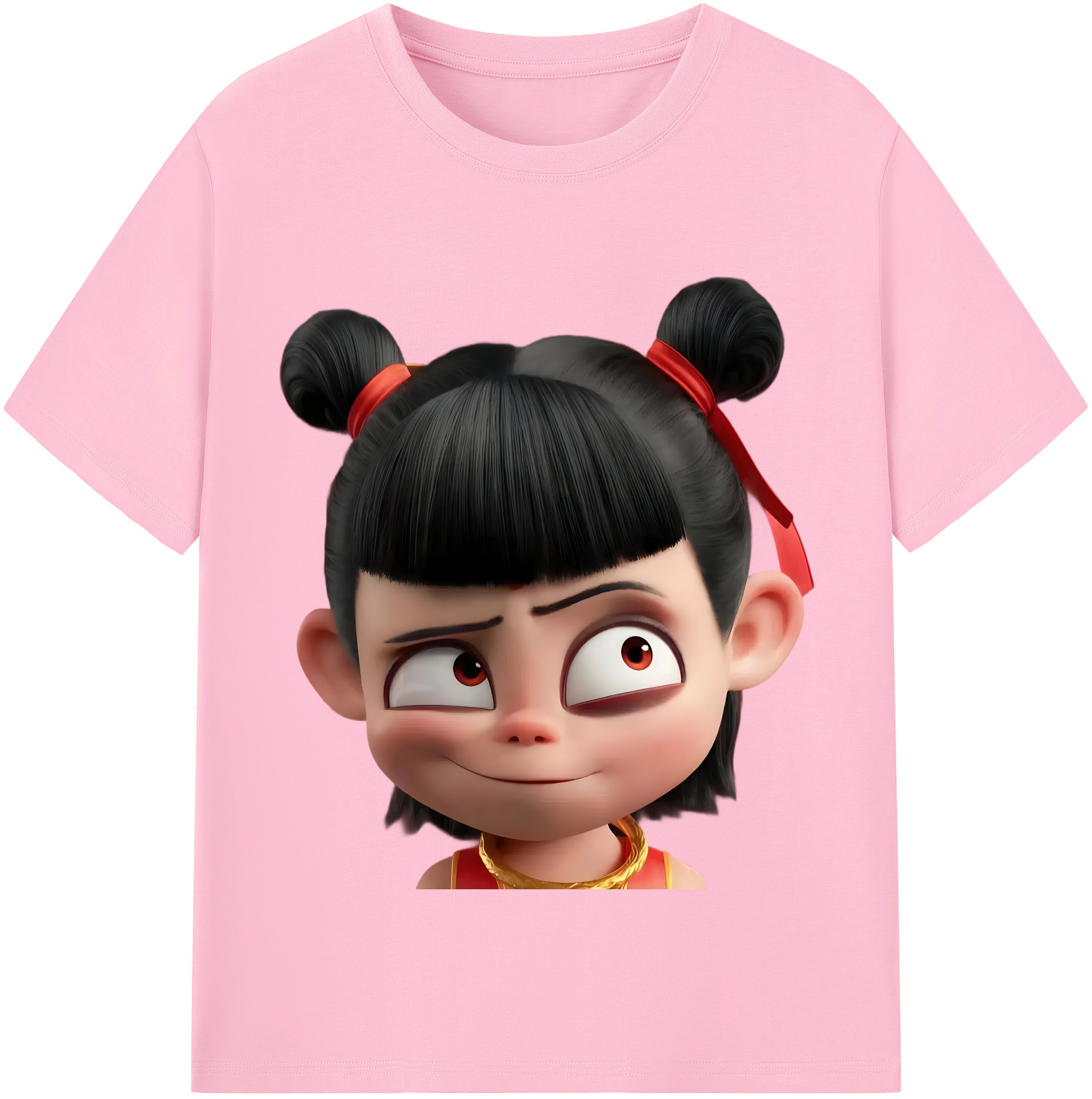 （画像用） Ne Zha 2 ナタ 魔童の大暴れ 綿100％半袖Tシャツ（フロントプリント）