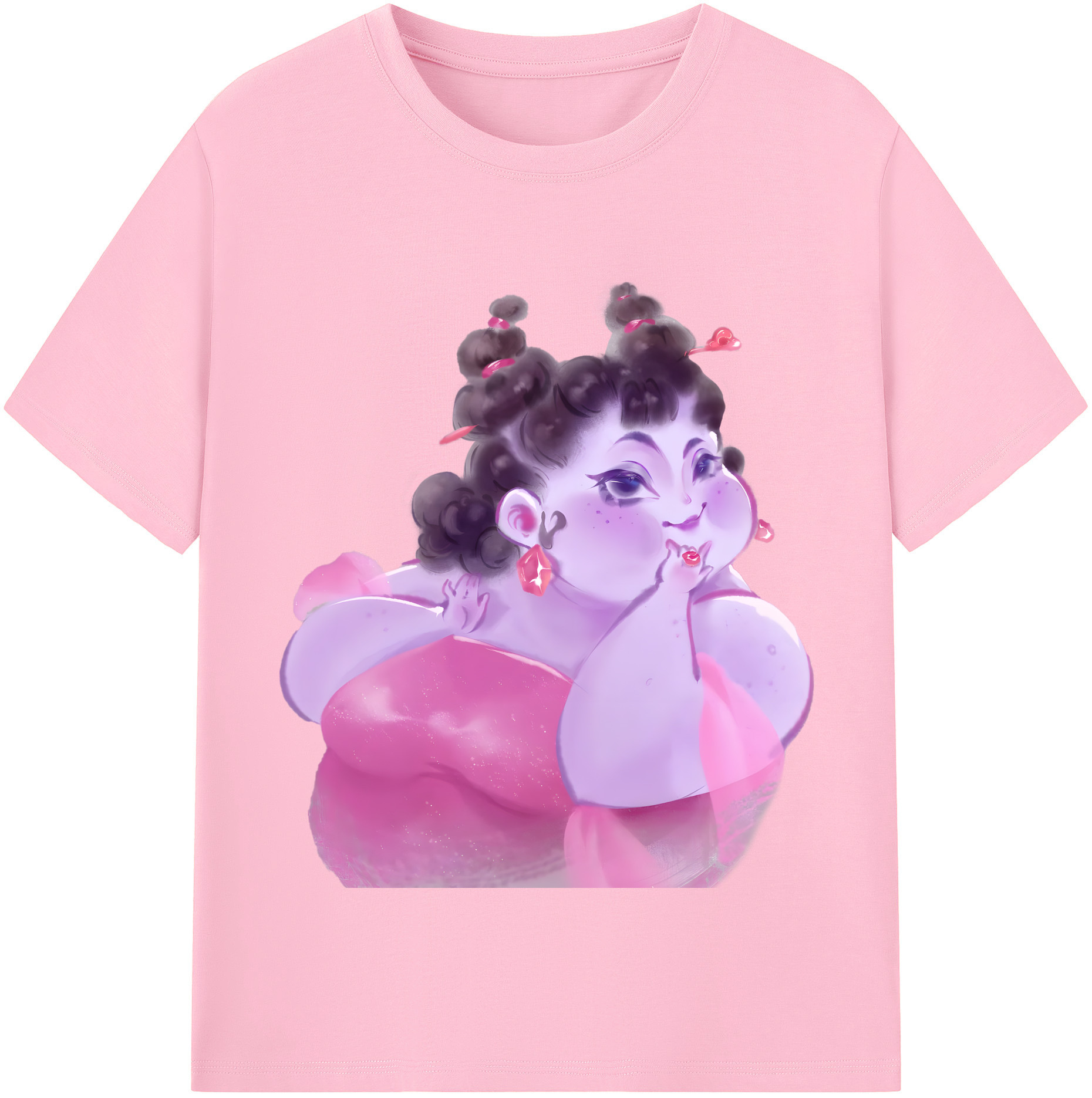 （画像用） Ne Zha 2 ナタ 魔童の大暴れ 綿100％半袖Tシャツ（フロントプリント）
