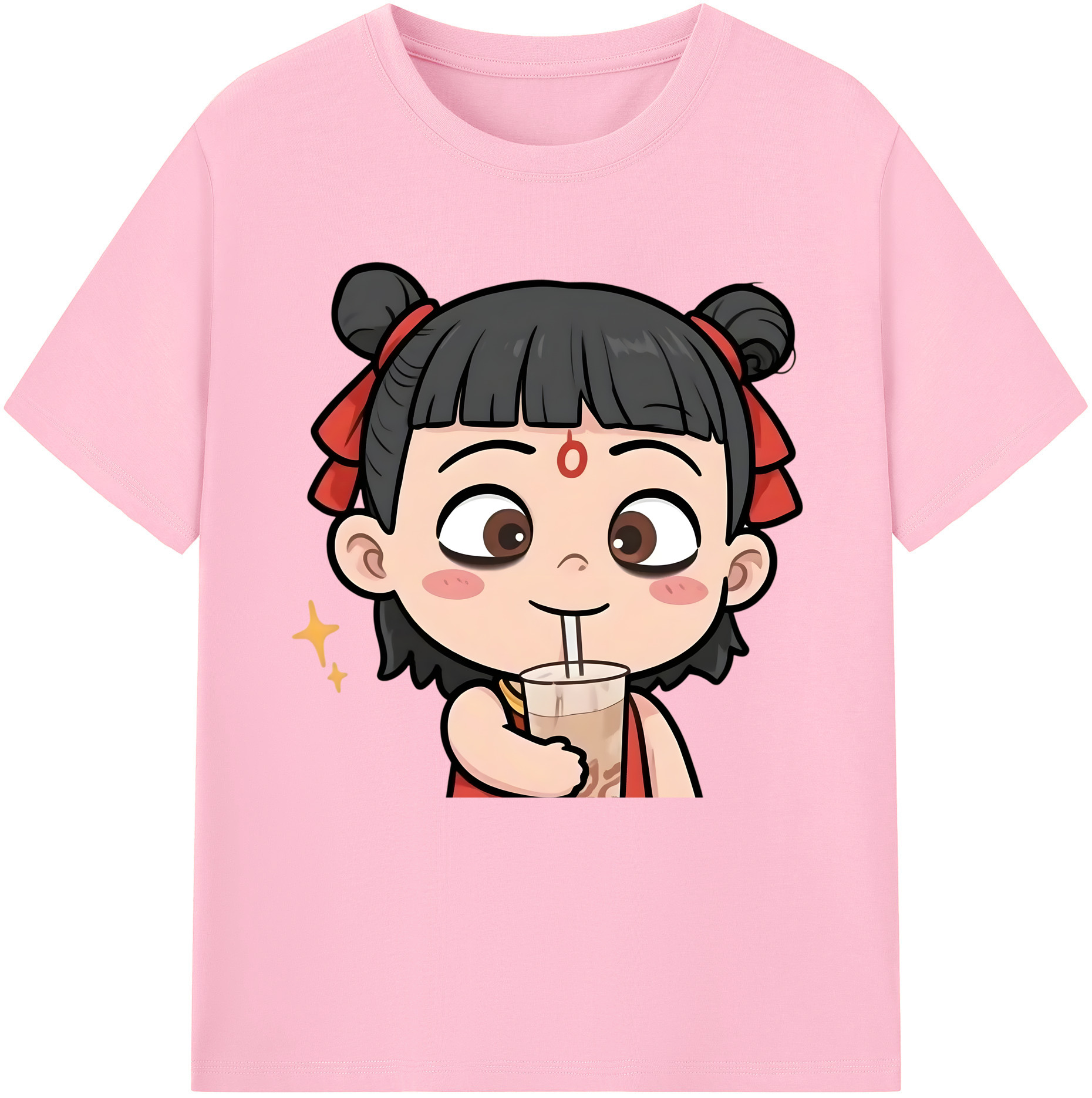 （画像用） Ne Zha 2 ナタ 魔童の大暴れ 綿100％半袖Tシャツ（フロントプリント）