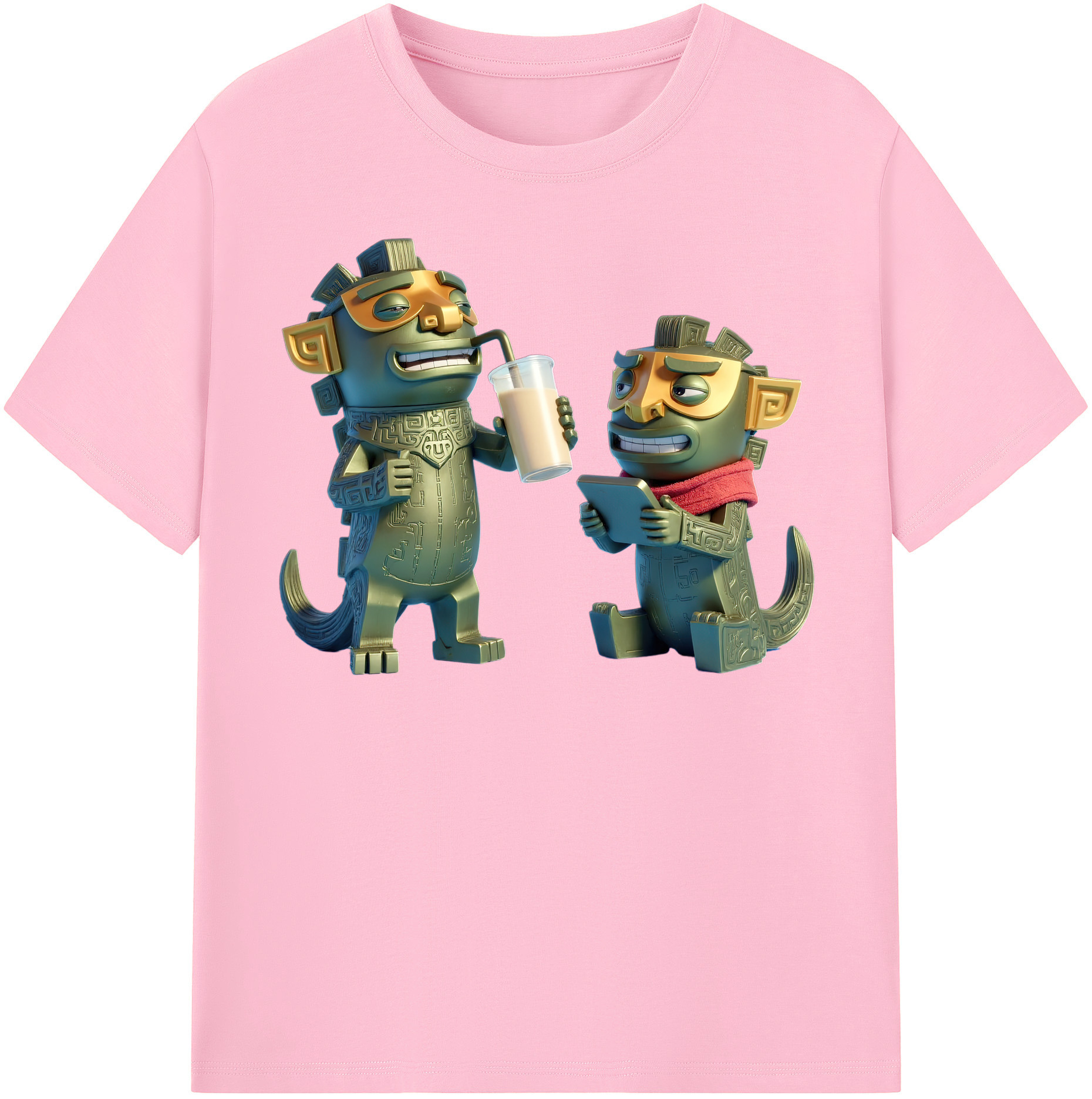 （画像用） Ne Zha 2 ナタ 魔童の大暴れ 綿100％半袖Tシャツ（フロントプリント）