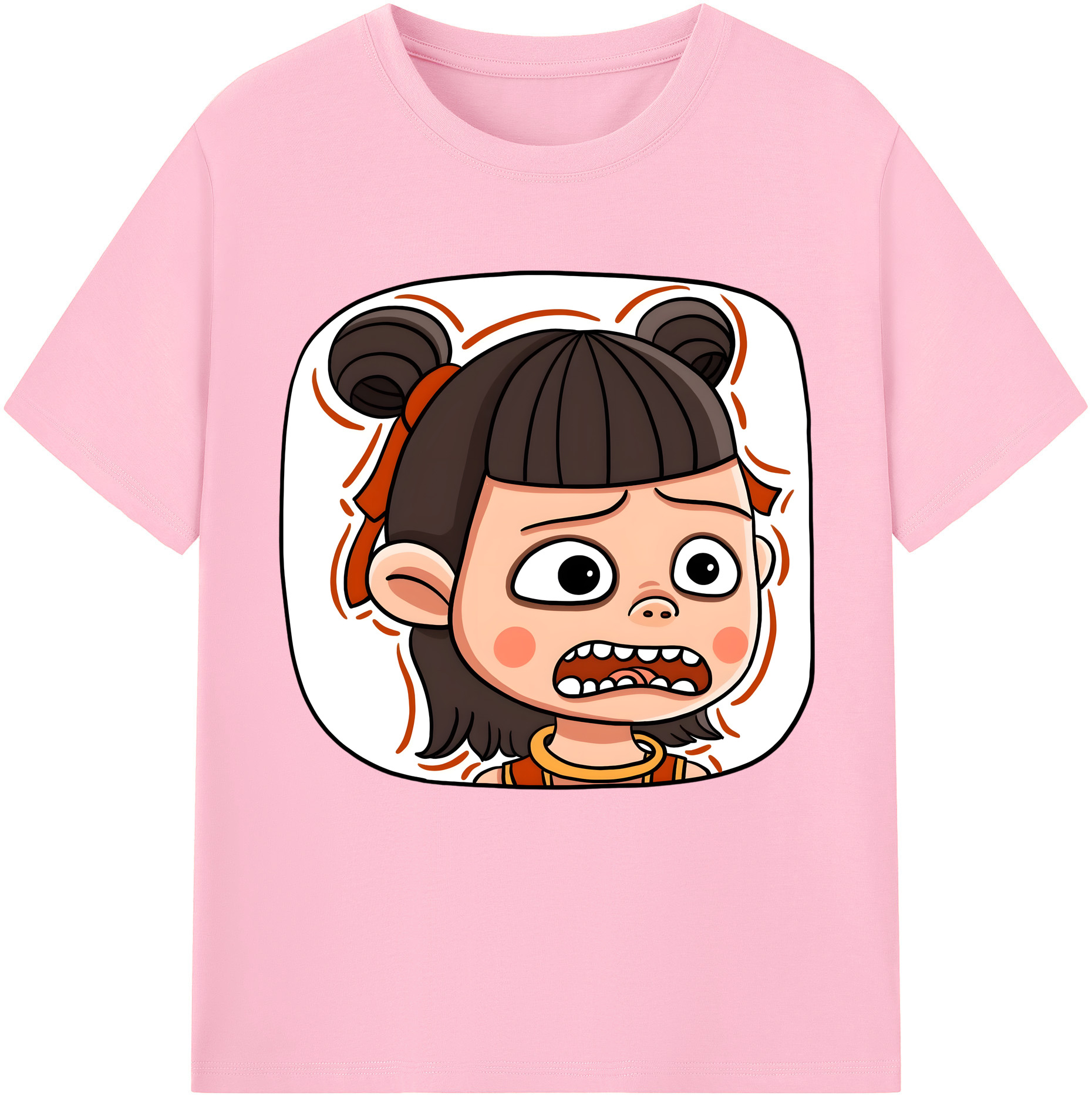 （画像用） Ne Zha 2 ナタ 魔童の大暴れ 綿100％半袖Tシャツ（フロントプリント）